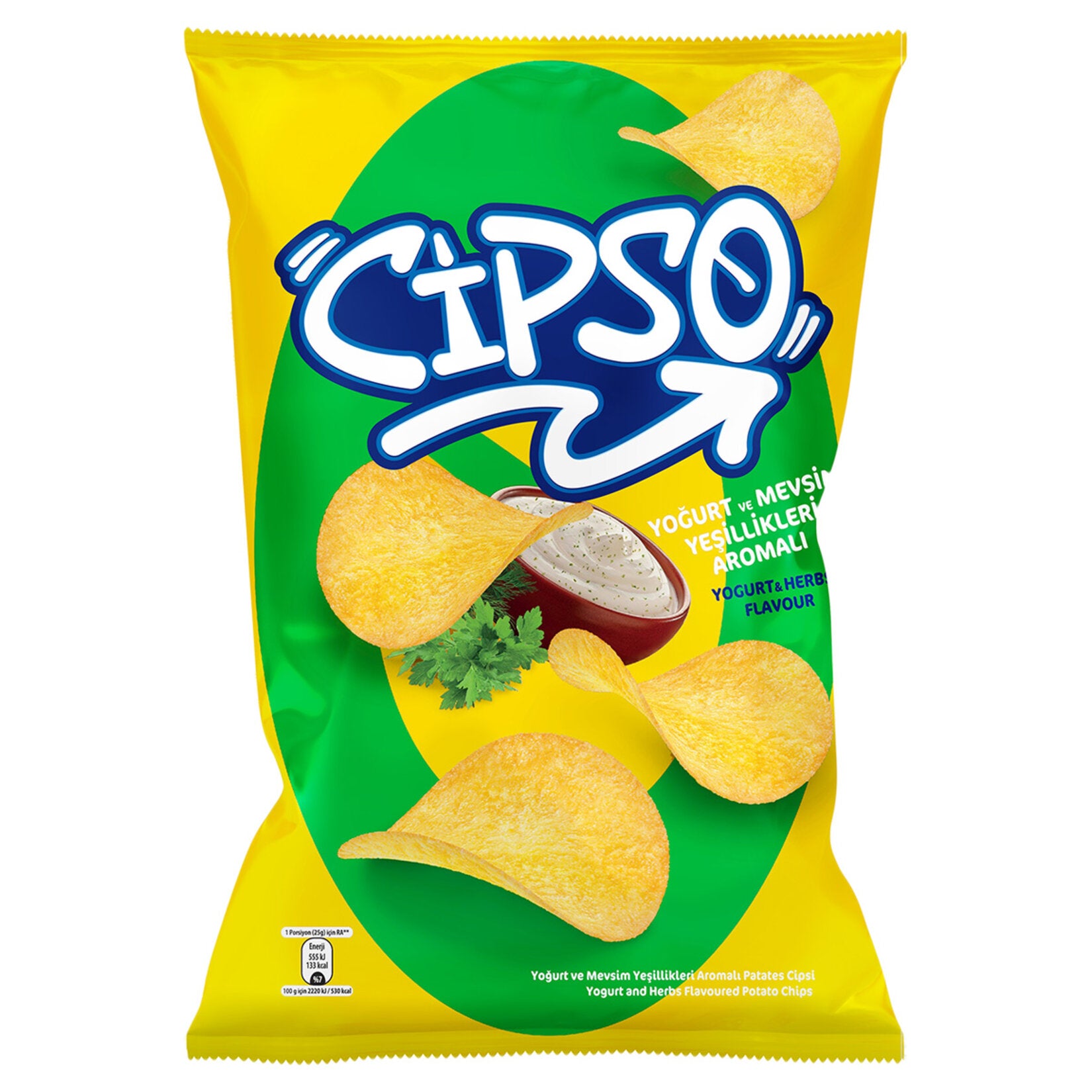 Cipso Yogurt Flavored Potato Chips with Seasonal Greens 125g