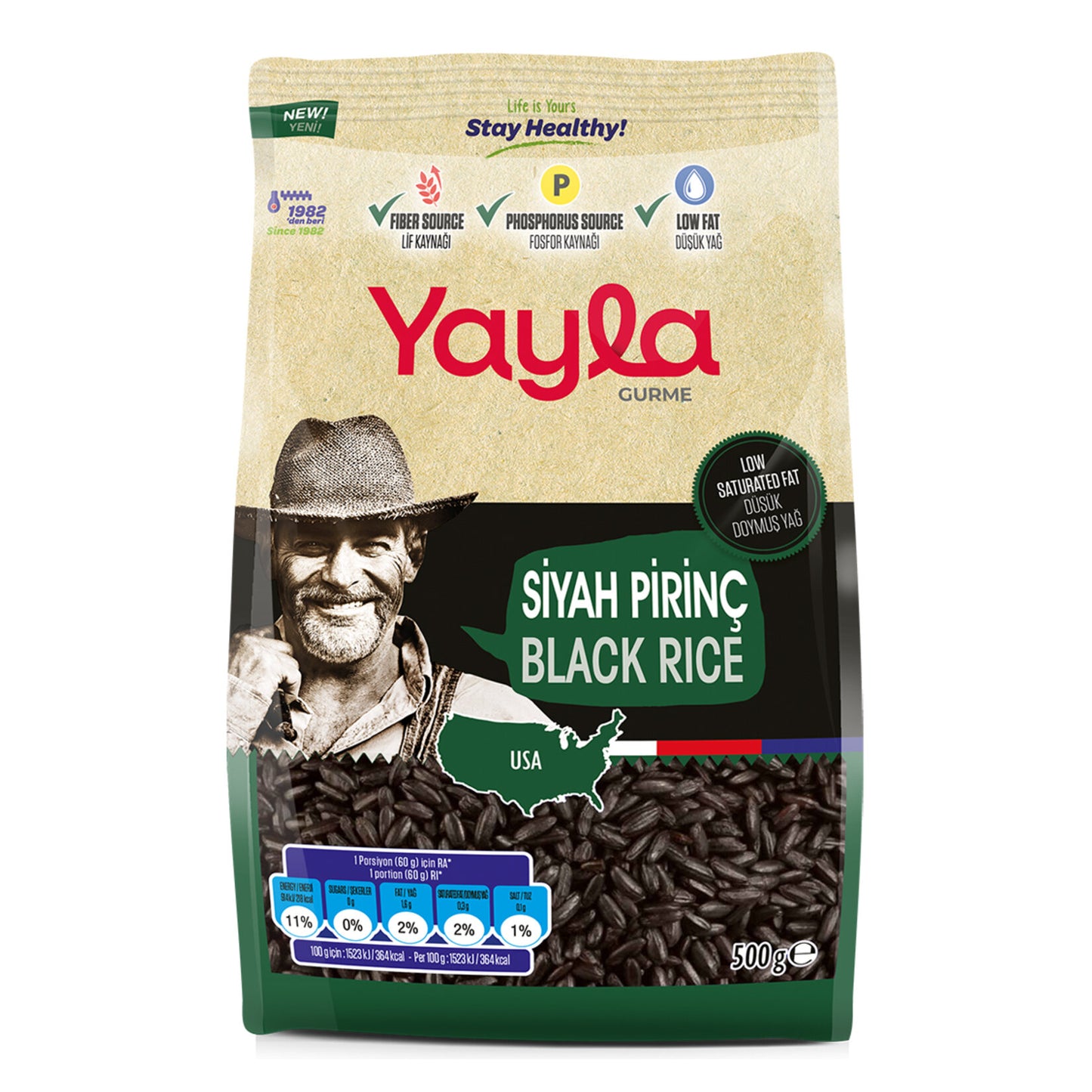 Yayla Gurme Siyah Pirinç 500 G