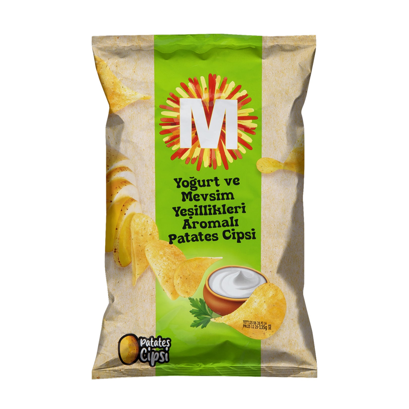Migros Yogurt Seasoned Greens Flavored Potato Chips 135g