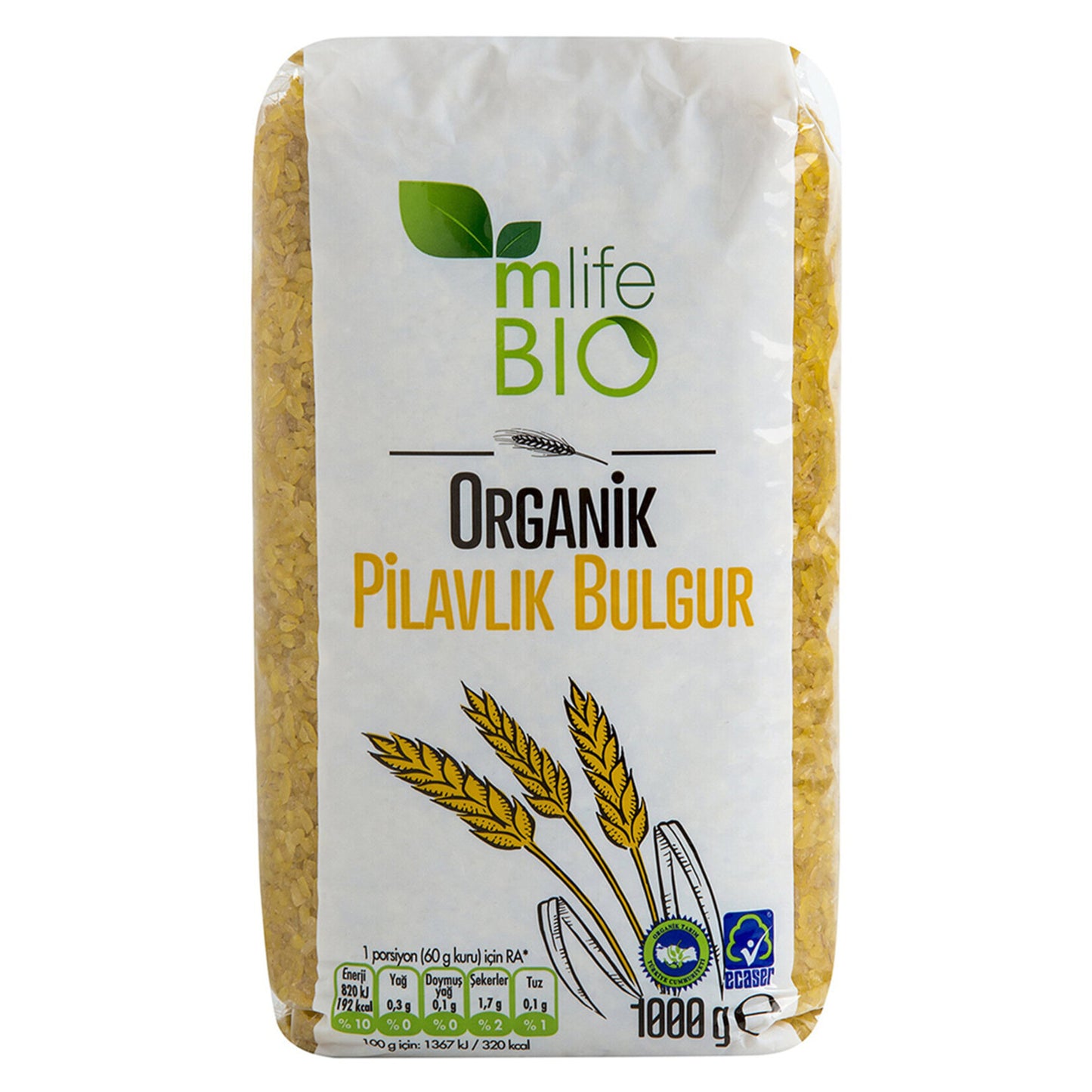M Life Bio Organic Bulgur for Pilaf (Organik Pilavlık Bulgur) 1 Kg