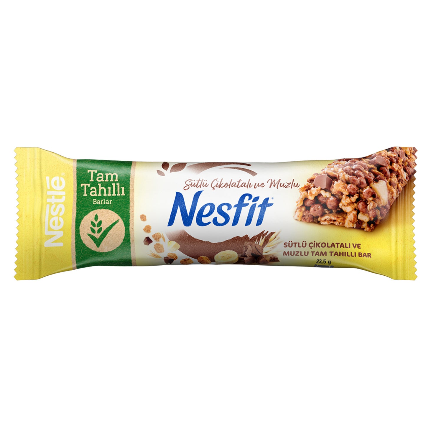 Nestle Nesfit Sütlü Çikolatalı ve Muzlu Tam Tahıllı Bar 23,5 G