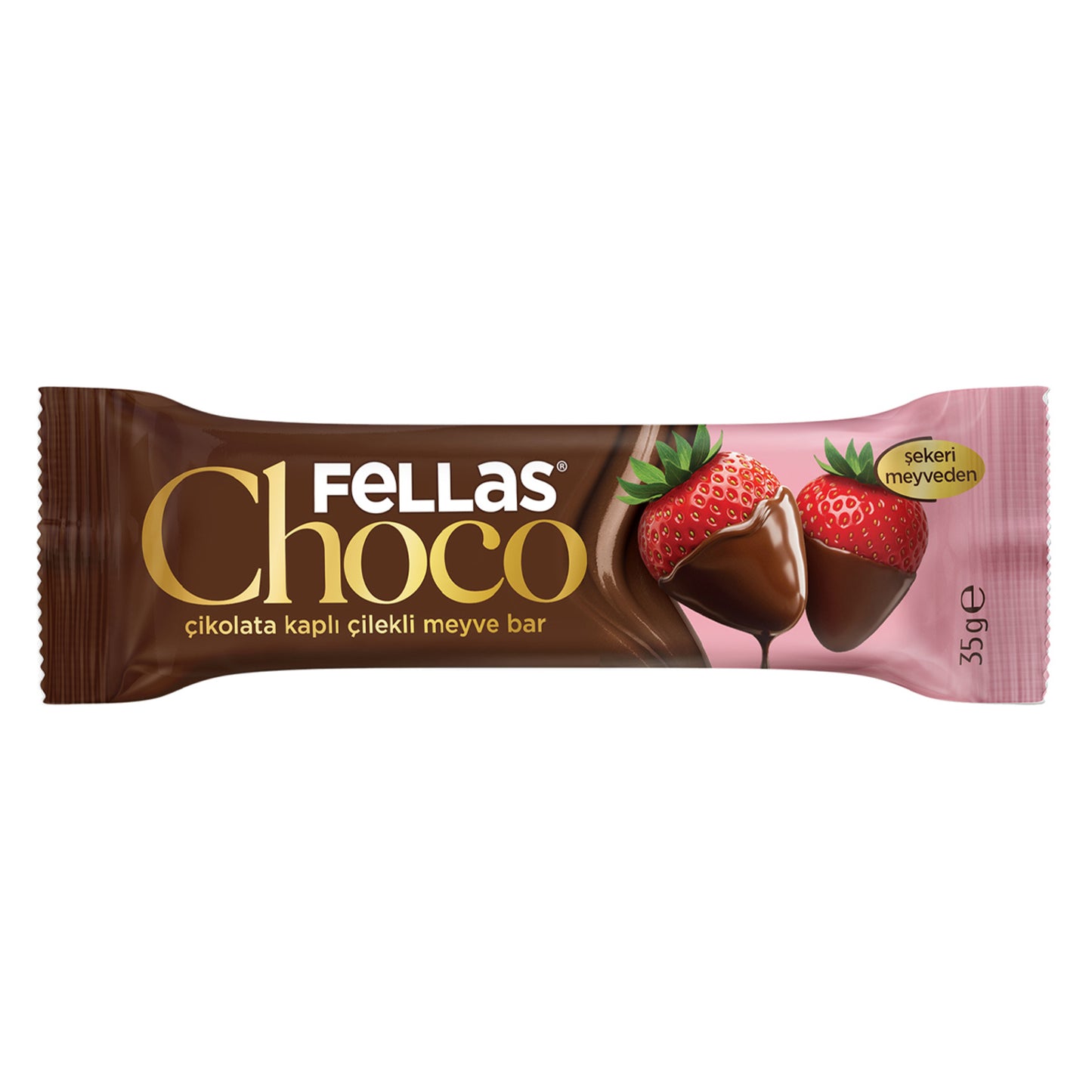 Fellas Strawberry Chocolate Covered Fruit Bar 35 G