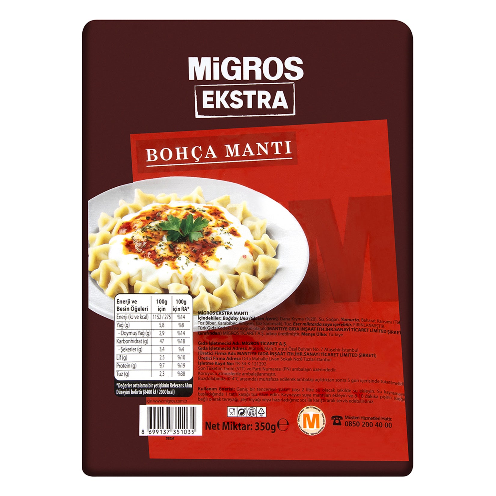 Migros Ekstra Dumplings (Mantı) 350g