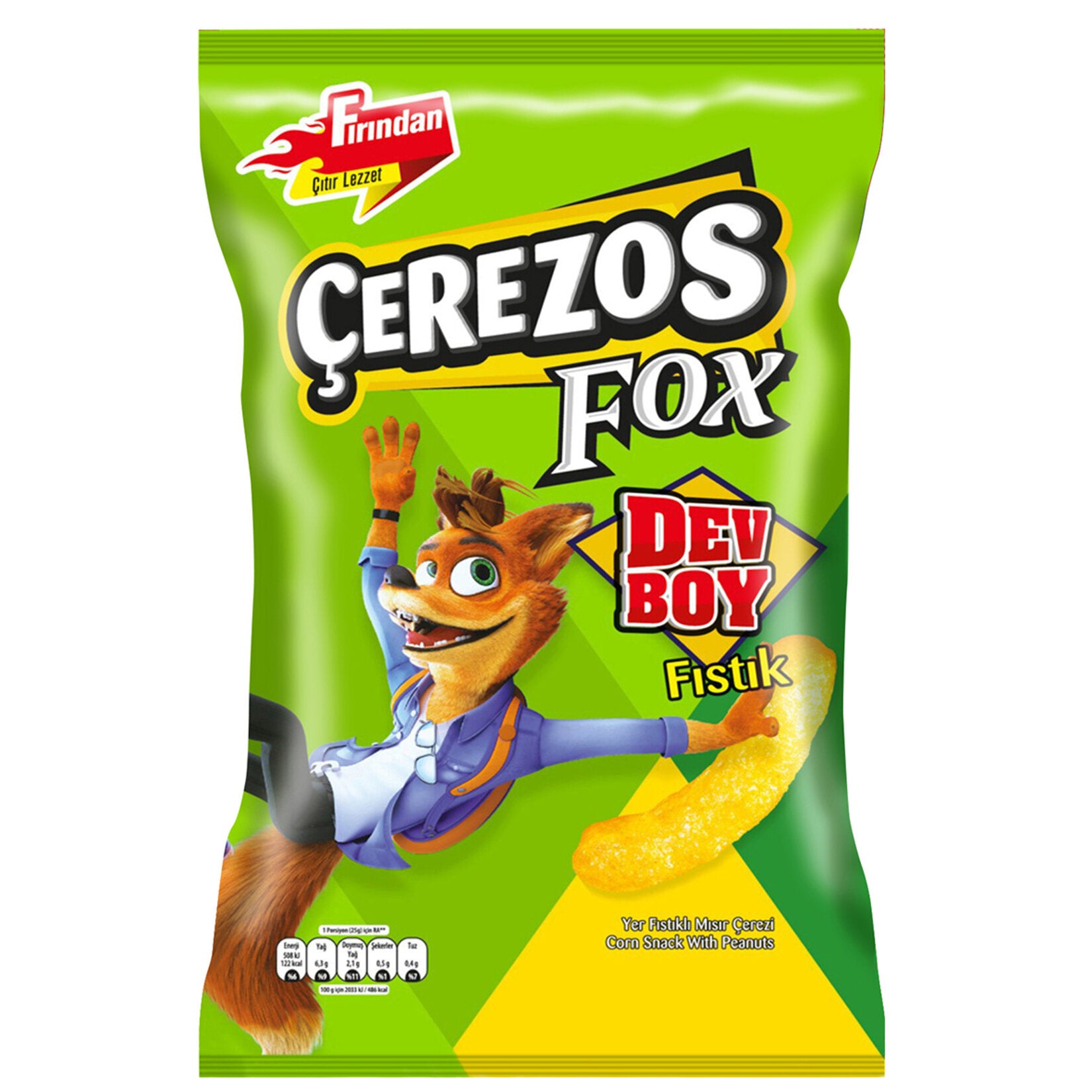 Çerezos Fox Dev Boy Fıstıklı Mısır Çerezi 150 G