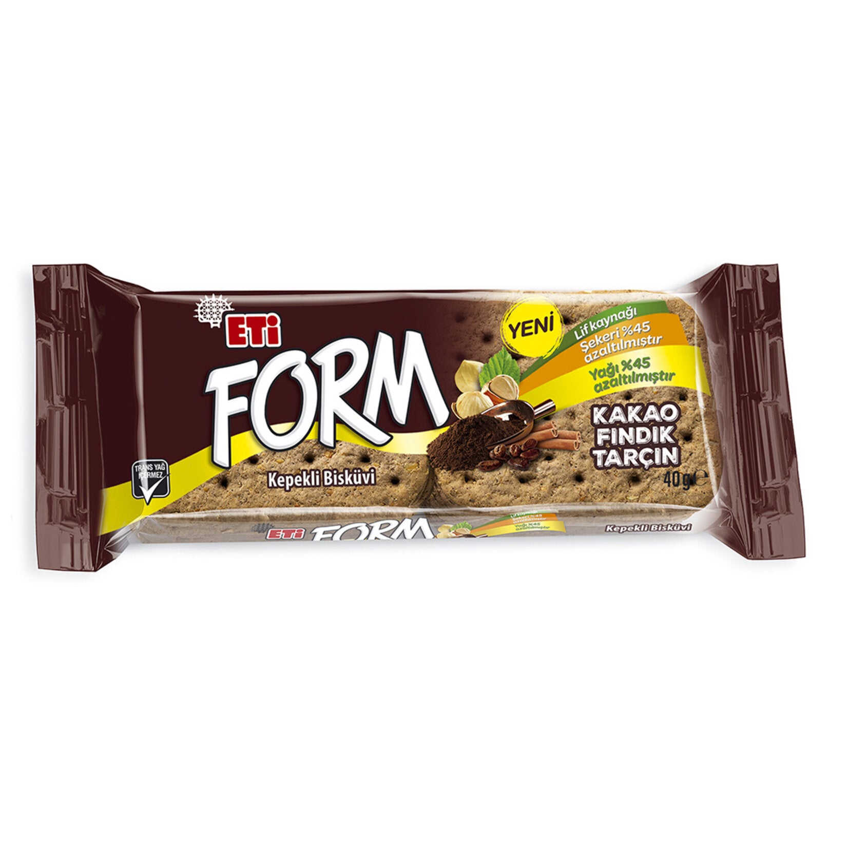 Eti Form Cocoa Hazelnut Whole Wheat Biscuit 40 G