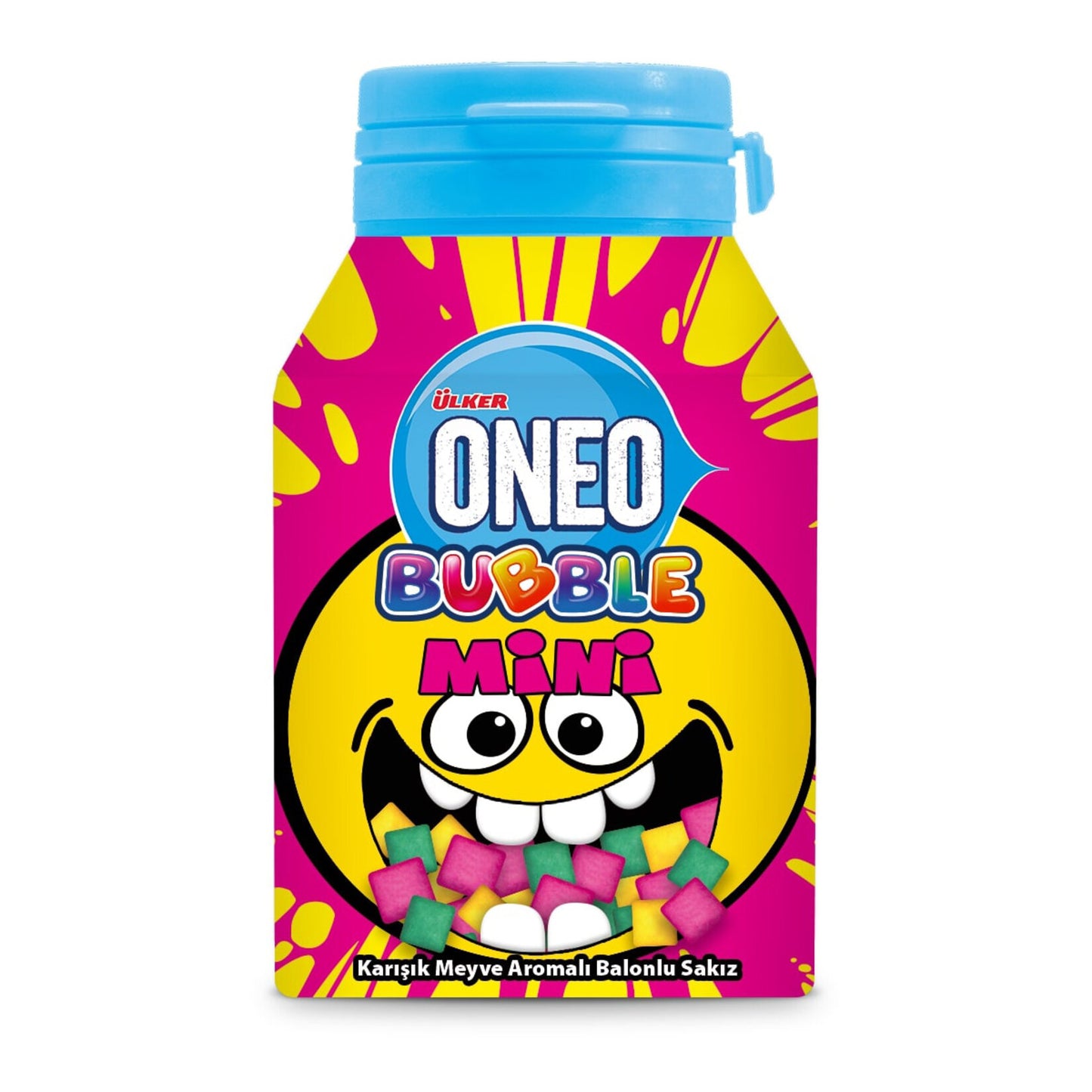 Ülker Oneo Bubble Mini Mixed Fruit Flavored Gum (Karışık Meyve Aromalı Sakız) 60 G