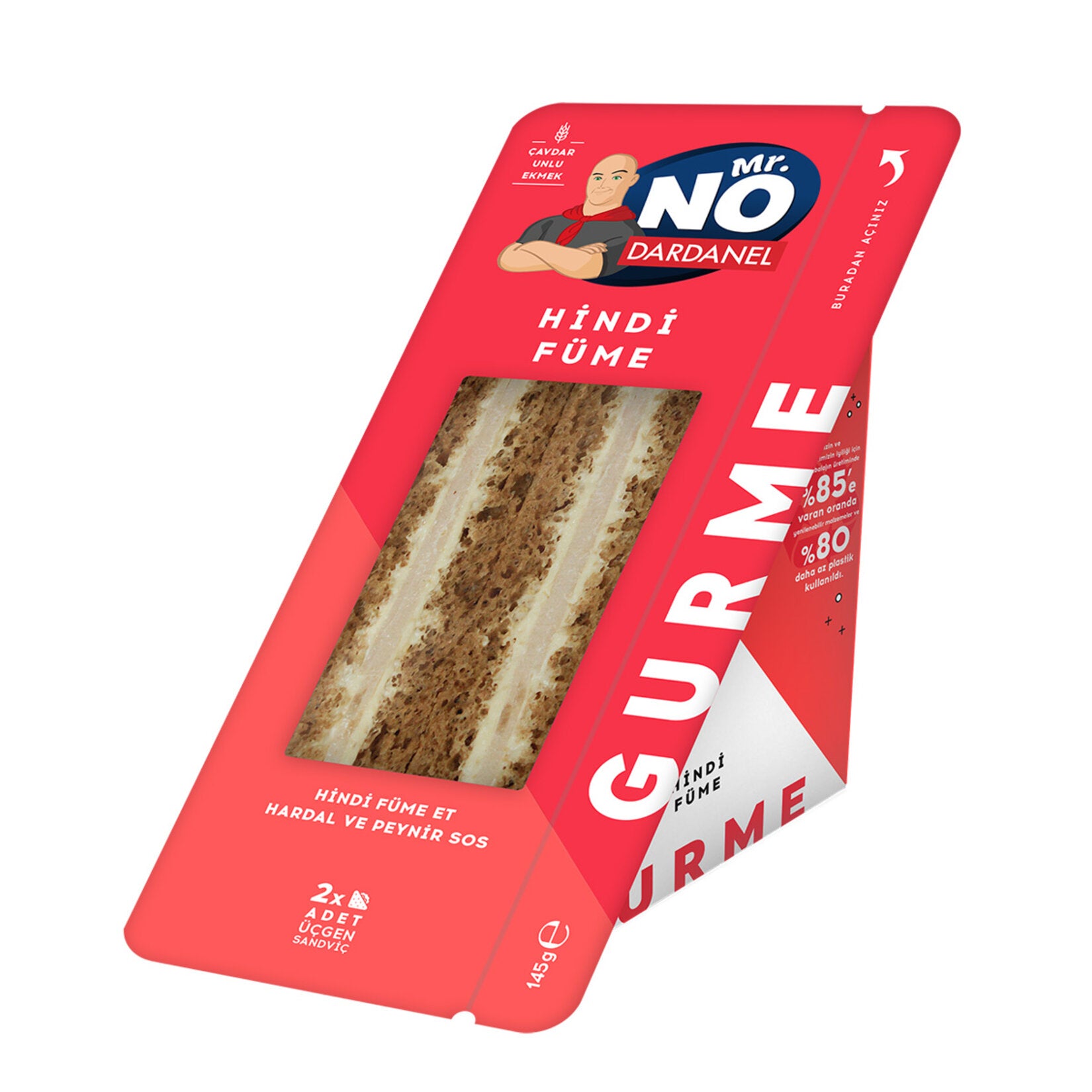 Mr. No Gourmet Smoked Turkey Sandwich (Mr. No Gurme Hindi Fümeli Sandiviç) 145g