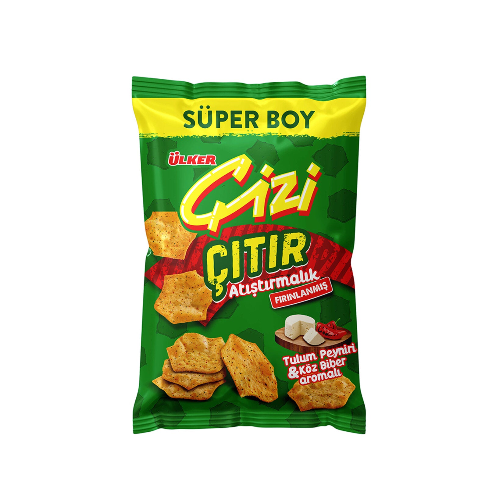 Ülker Çizi Çıtır Tulum Peynirli Köz Biberli Süper Boy Çerez 120 G