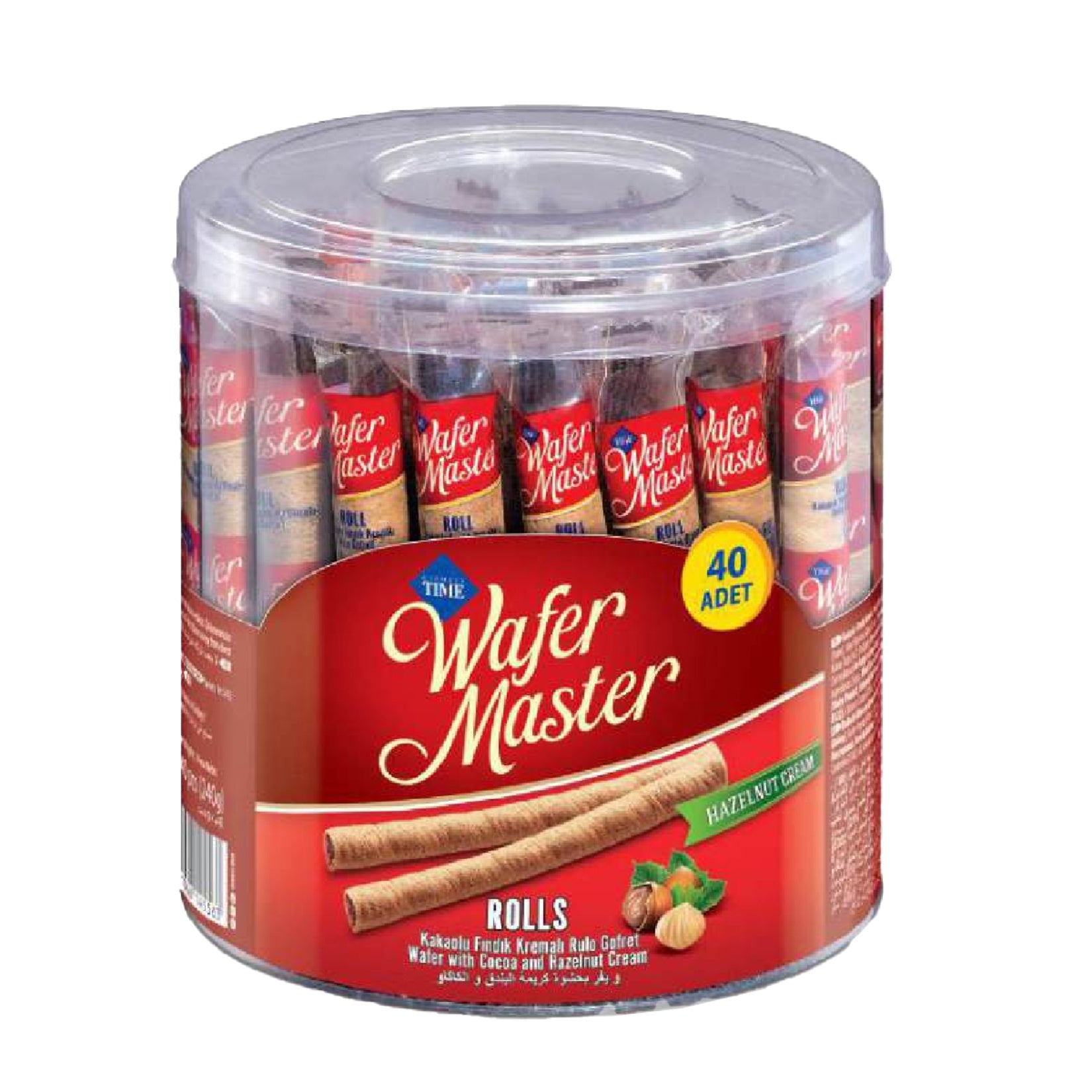 Çizmeci Time Hazelnut Cream Rolled Wafer (Fındık Kremalı Rulo Gofret) 40 x 6 G