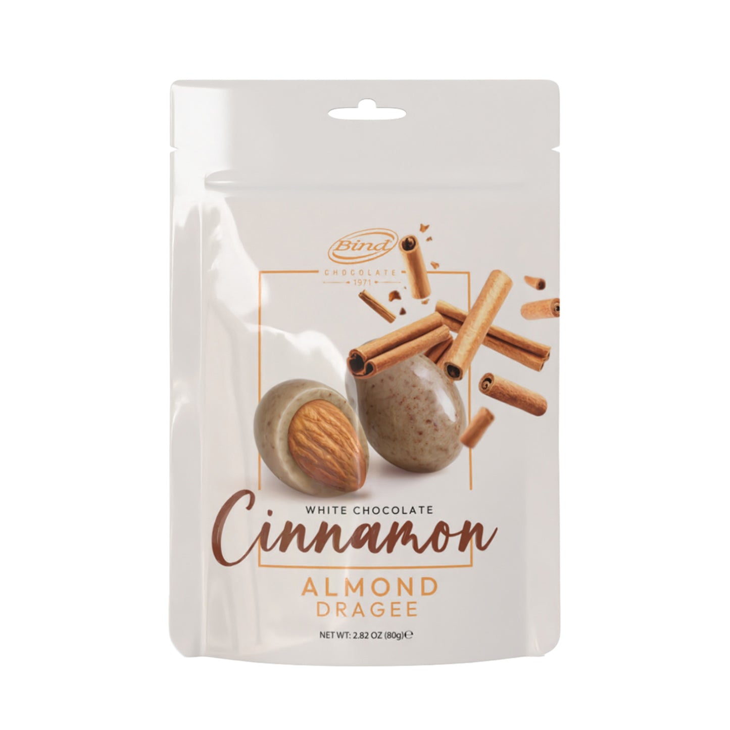 Bind Cinnamon White Chocolate Coated Almonds (Tarçınlı Beyaz Çikolata Kaplı Badem Draje) 80 G