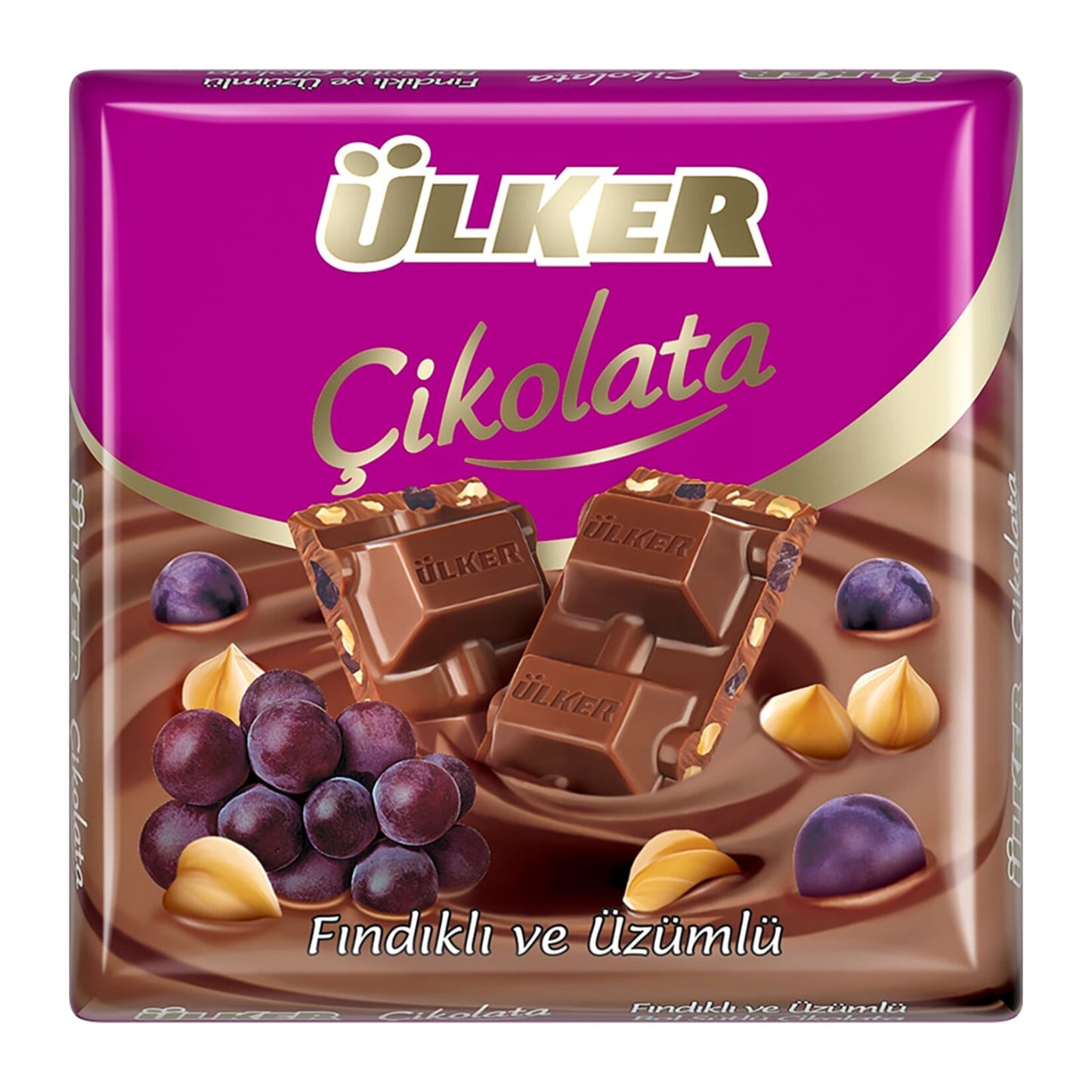 Ülker Hazelnut Raisin Milk Chocolate (Fındıklı Üzümlü Bol Sütlü Çikolata) 60g