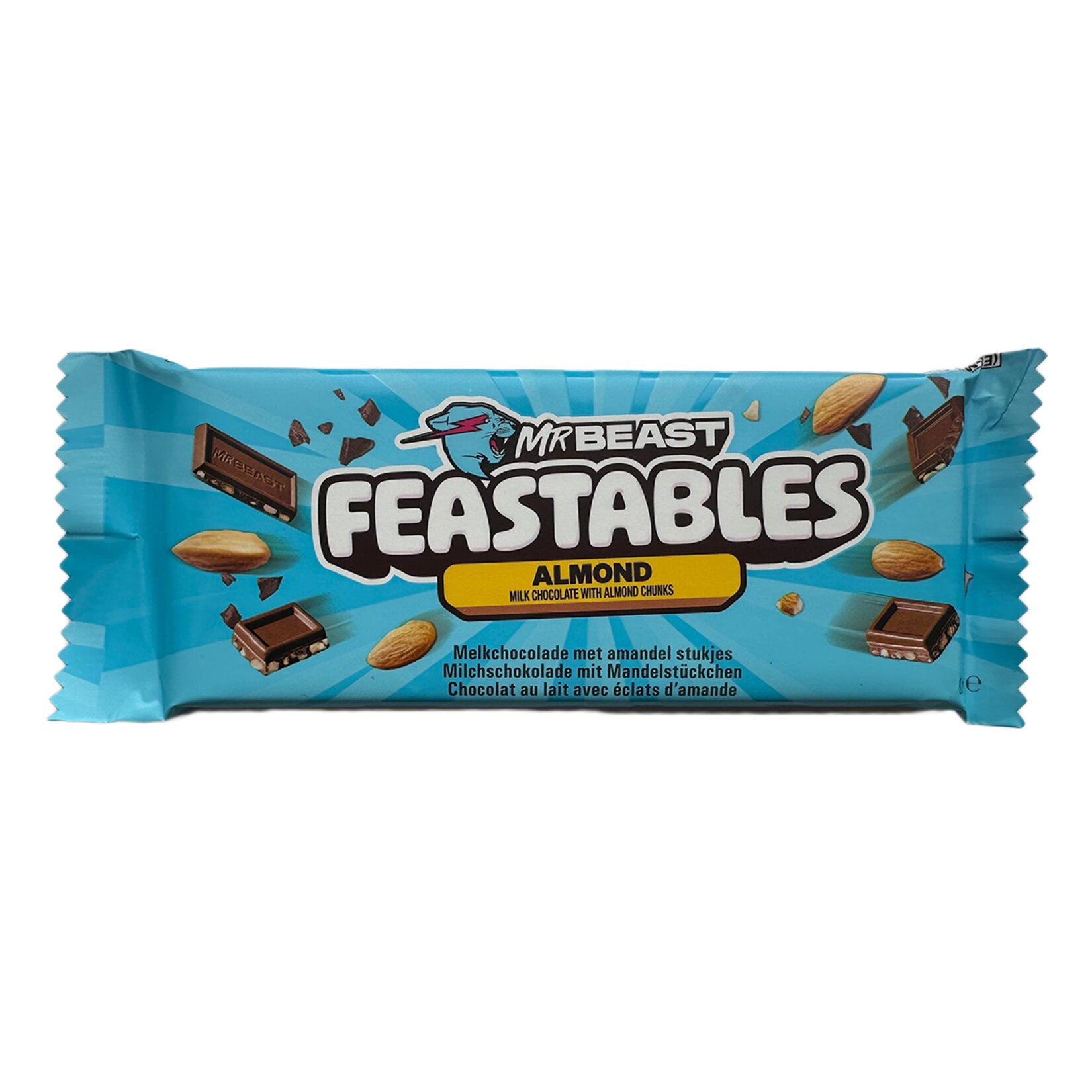 Mr.beast Milk Chocolate with Almond Pieces (Badem Parçacıklı Sütlü Çikolata) 60g