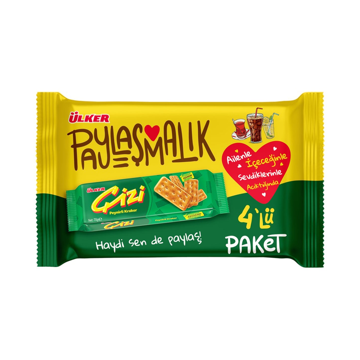 Ülker Cheese Crackers (Peynirli Kraker) 4-Pack 280 G