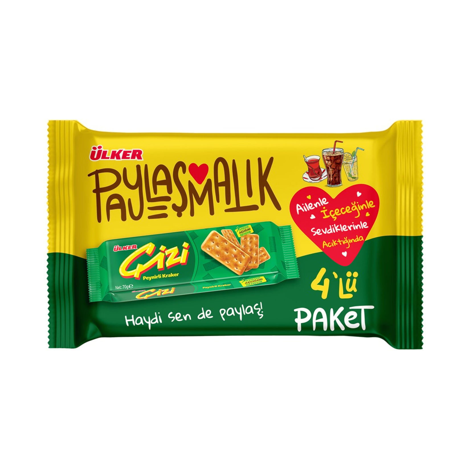 Ülker Cheese Crackers (Peynirli Kraker) 4-Pack 280 G