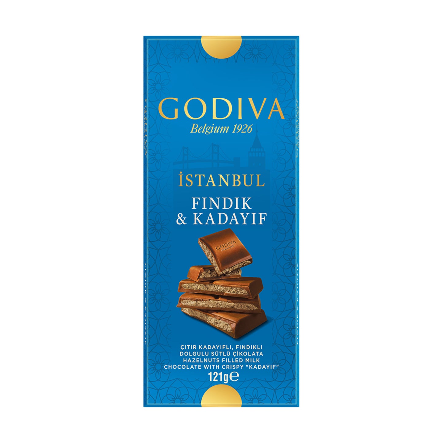 Godiva Istanbul Hazelnut (fındık) & Kadaif Tablet Chocolate 121 G