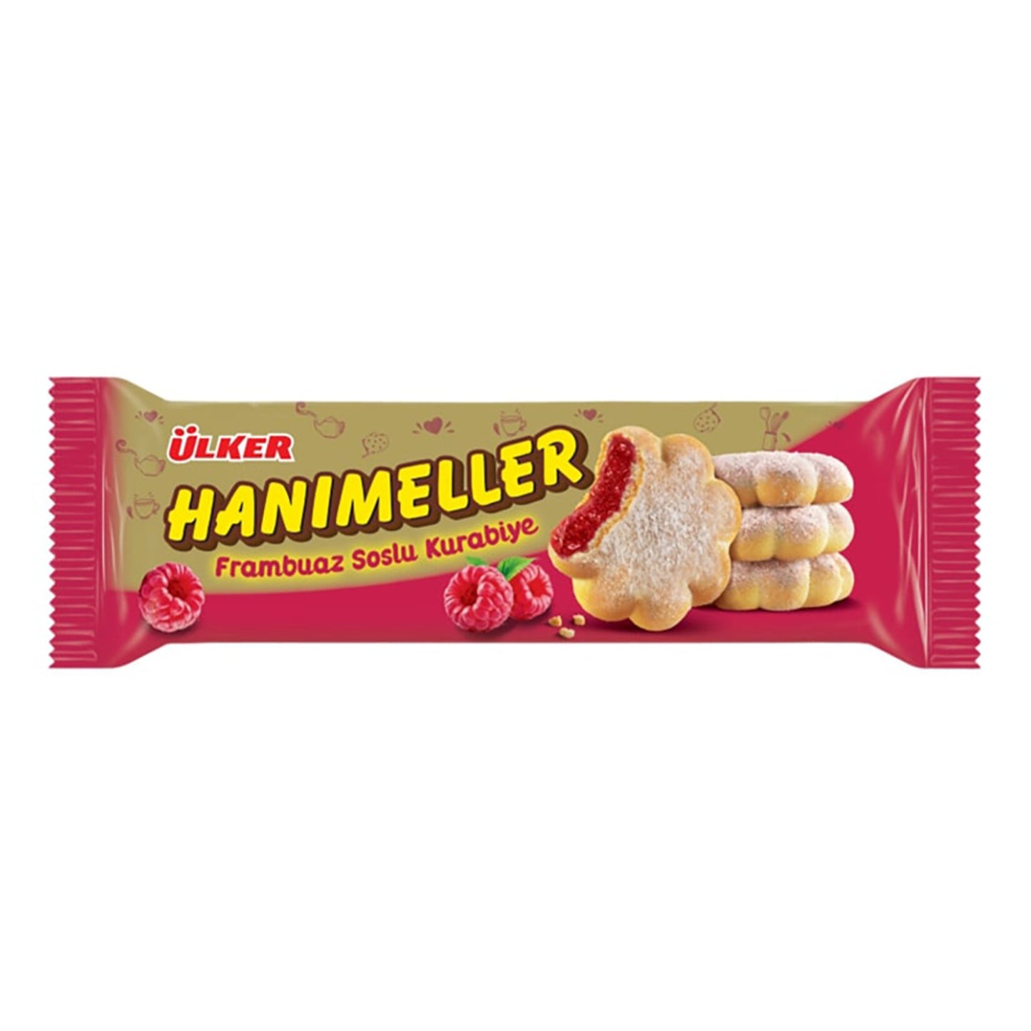 Ülker Lady's Fingers Cookies with Raspberry Sauce (Hanımeller Frambuaz Soslu Kurabiye) 94.5 G
