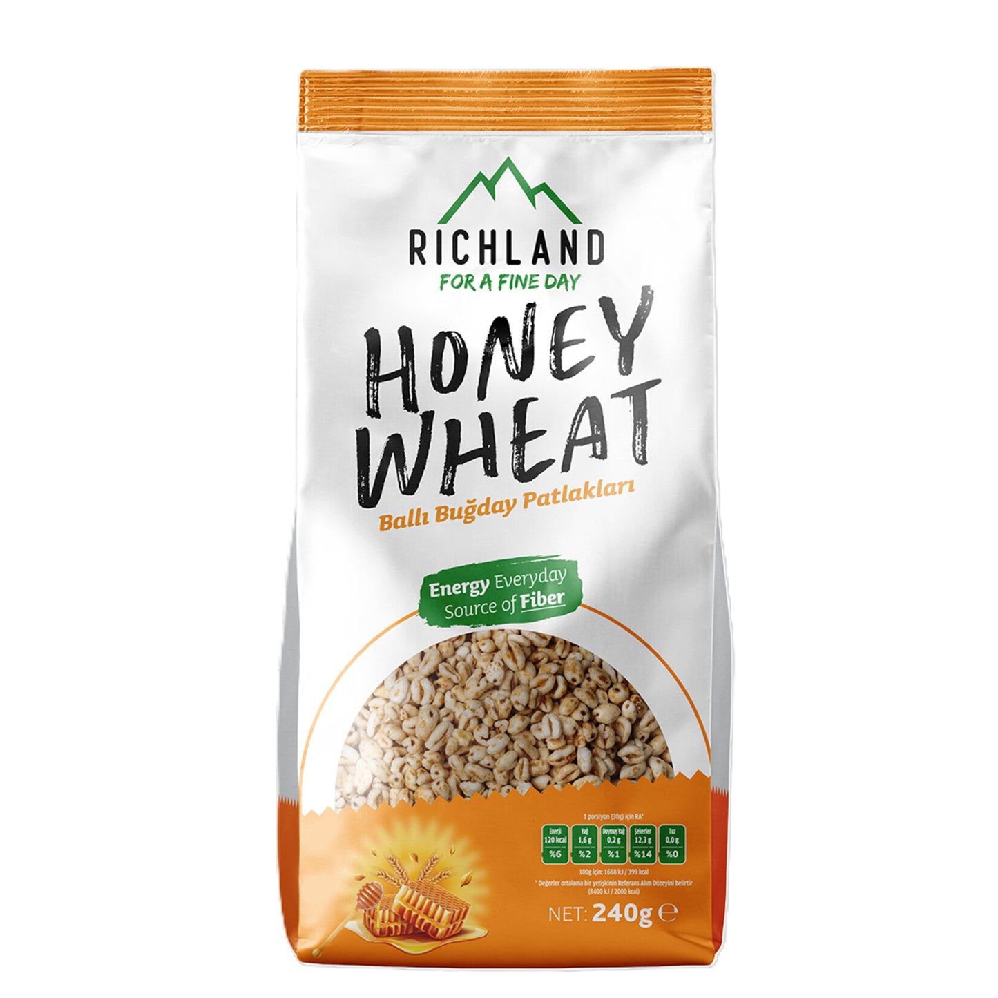 Richland Honey Puffed Wheat 240 G (Ballı Buğday Patlağı)
