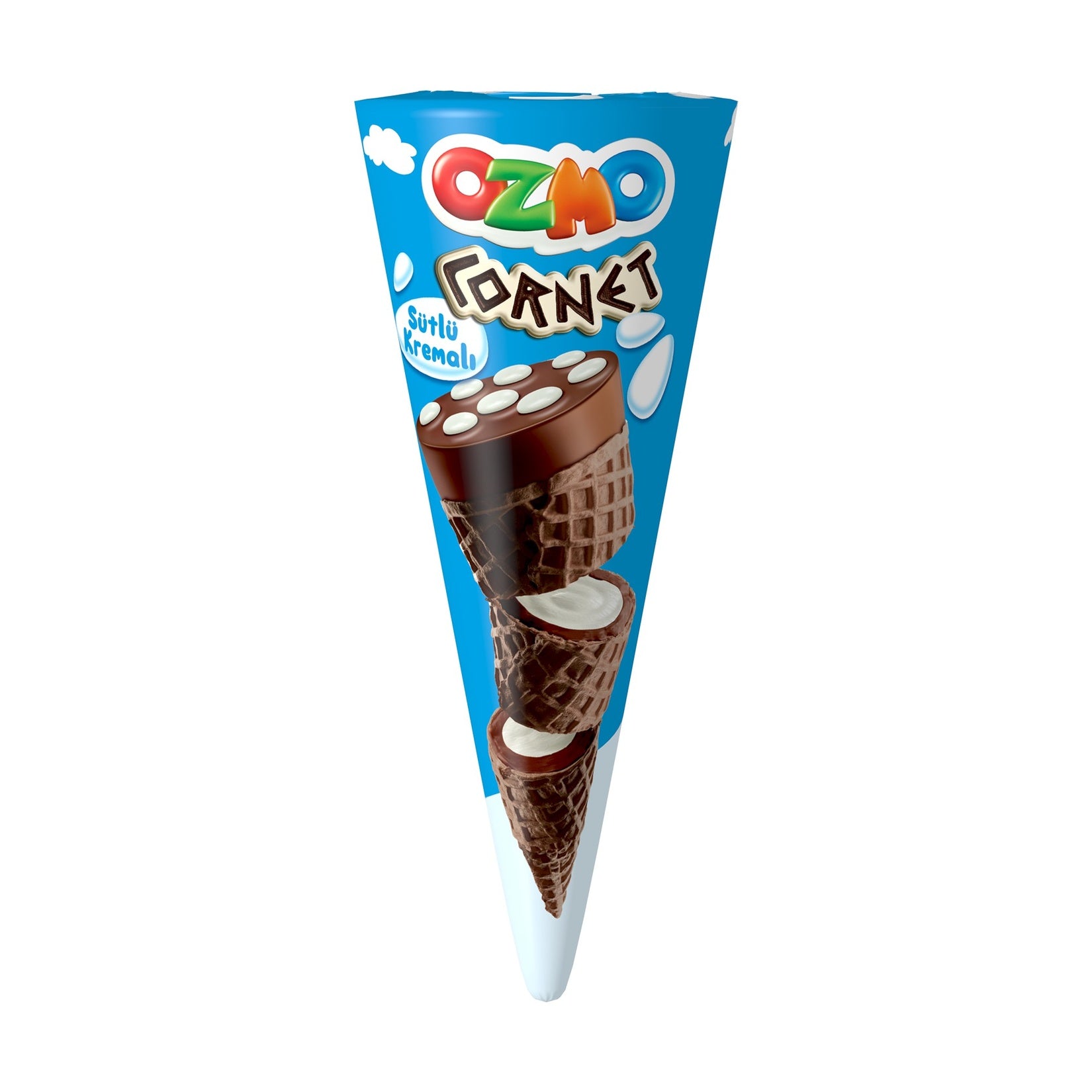 Ozmo Cornet Milk Cream Filled Cocoa Wafer 25g