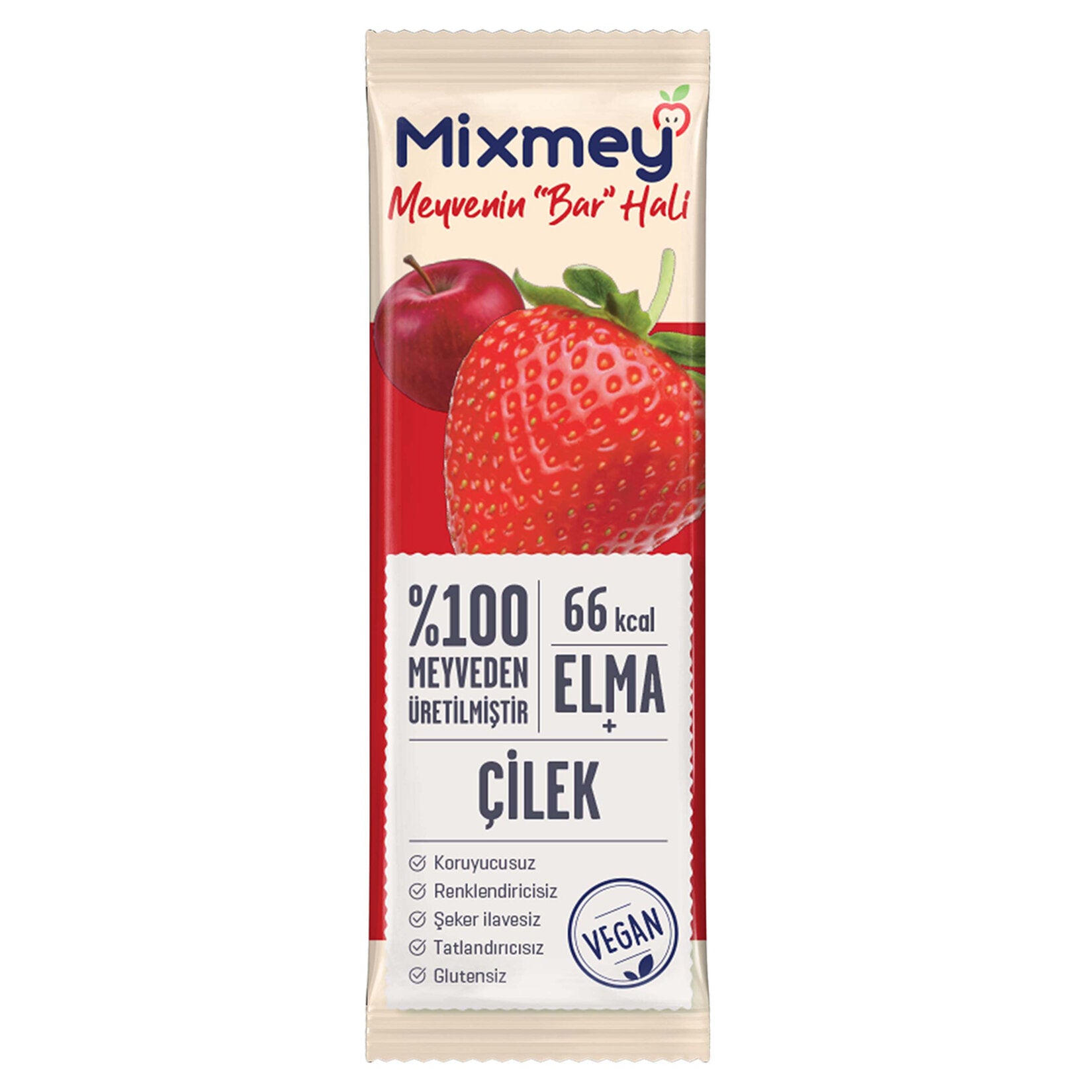 Mixmey Strawberry Fruit Bar (Çilekli Meyve Bar) 20g
