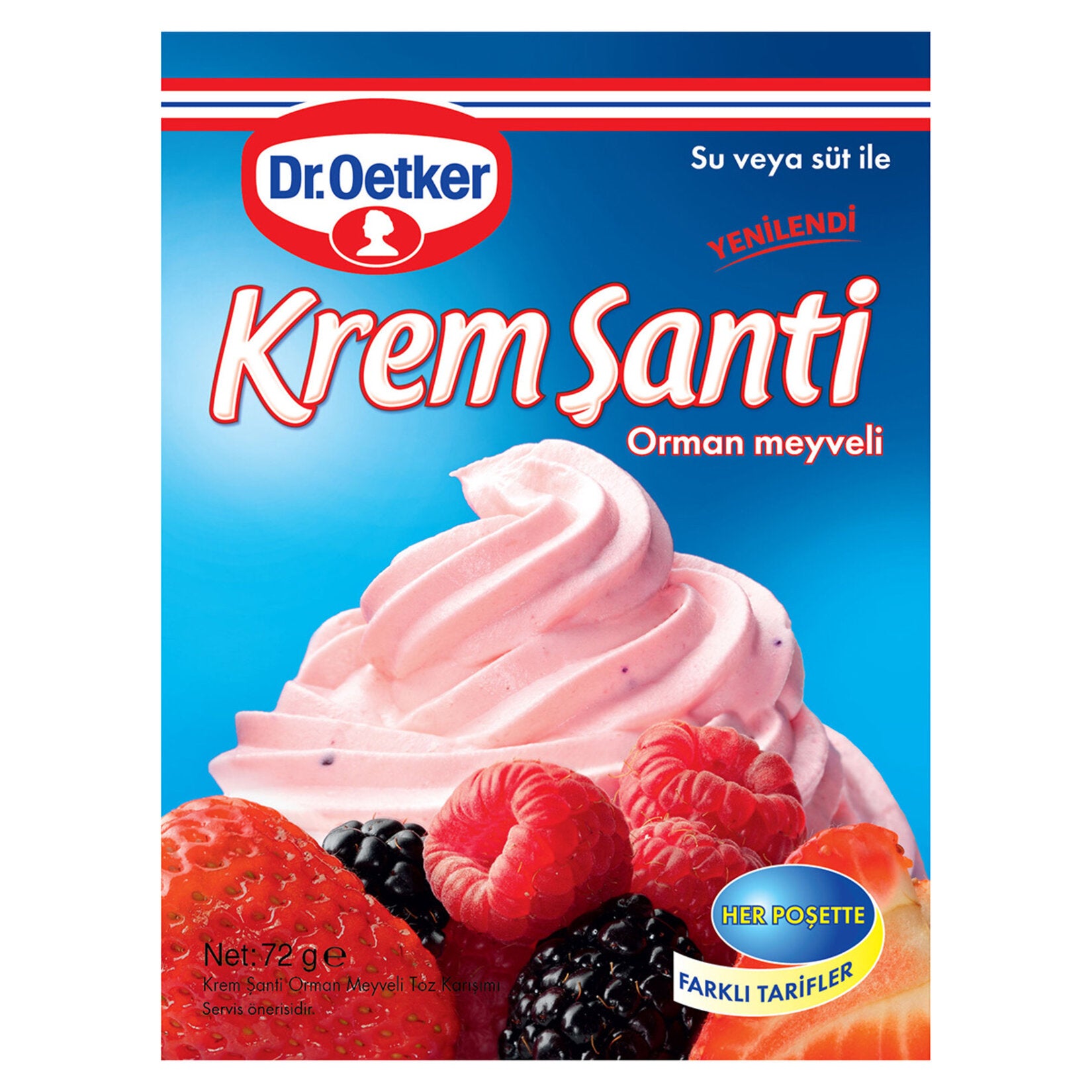 Dr.Oetker Forest Fruit Whipped Cream (Orman Meyveli Krem Şanti) 72 G