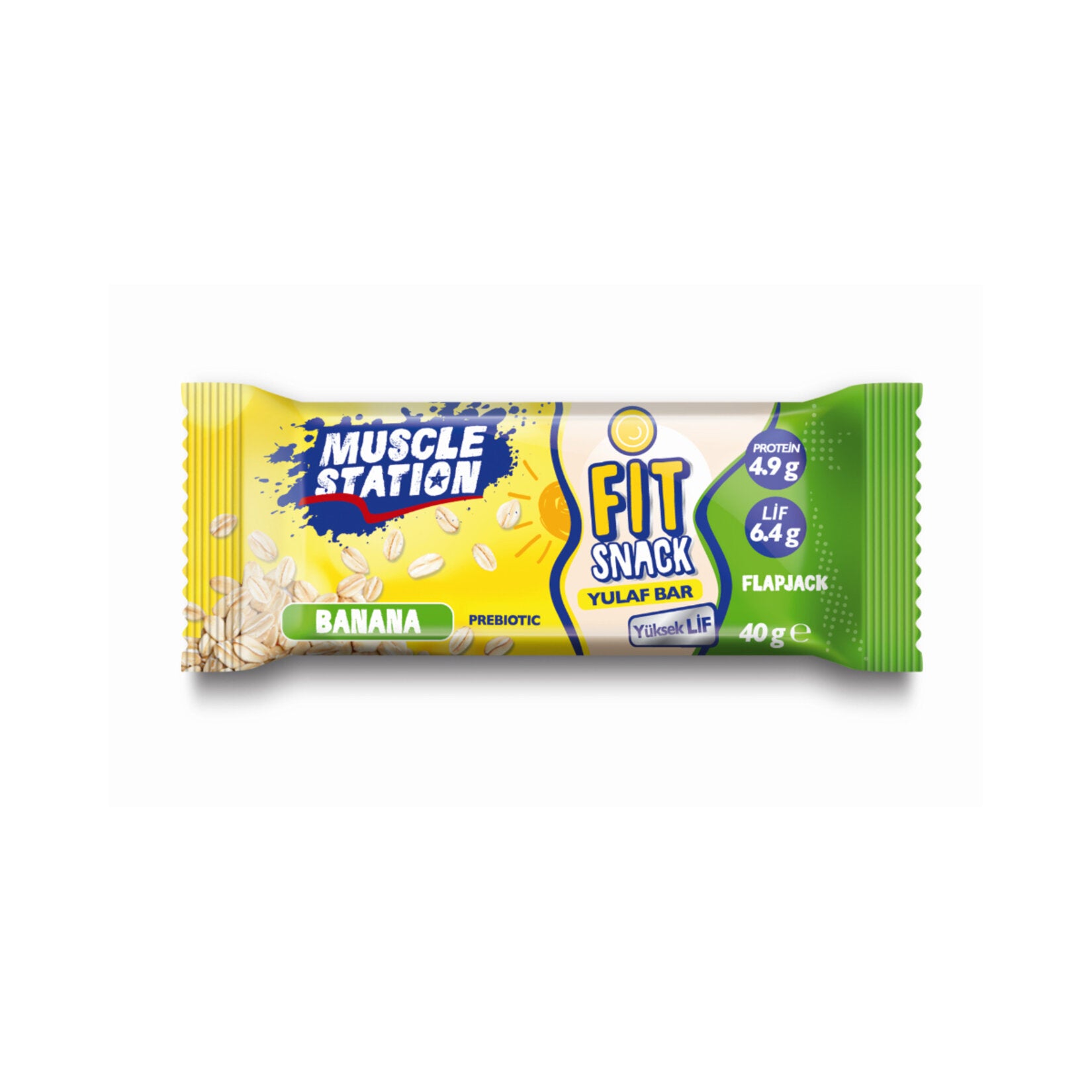 Muscle Station Banana Flavored Oat Bar (Muz Aromalı Yulaflı Bar) 40g