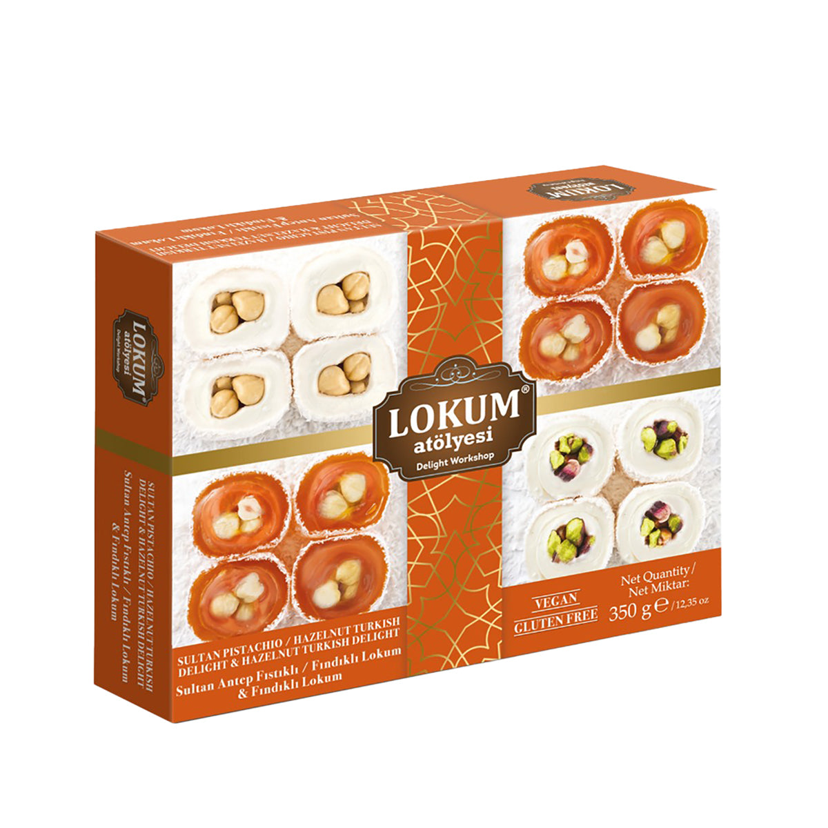 Lokum Atölyesi Sultan Pistachio & Hazelnut Delight (antep fıstık & fındık lokum) 350g