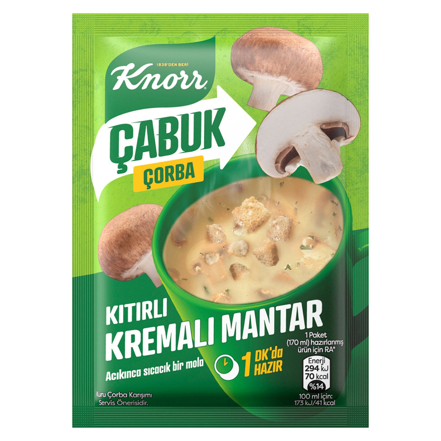 Knorr Quick Soup with Crispy Creamy Mushroom (Çabuk Çorba Kıtırlı Kremalı Mantar) 19g