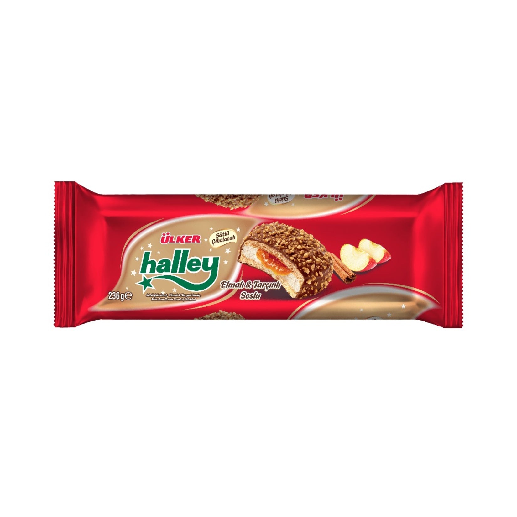 Halley Apple Cinnamon Milk Chocolate Biscuit (Halley Elma Tarçınlı Sütlü Çikolatalı Bisküvi) 236g
