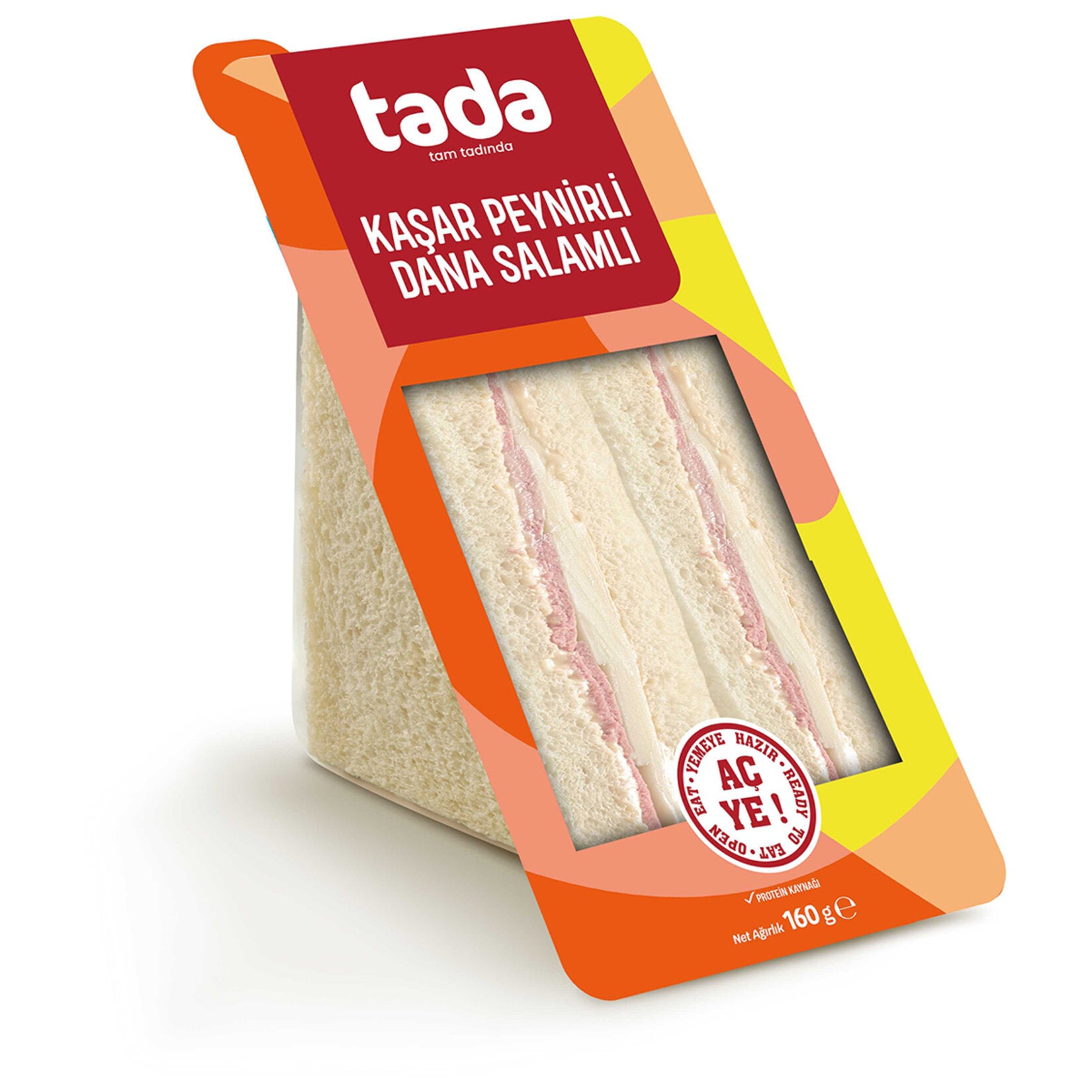Tada Classic Sandwich with Kashar Cheese and Beef Salami (Klasik Kaşarlı Dana Salamlı Sandviç) 160 G