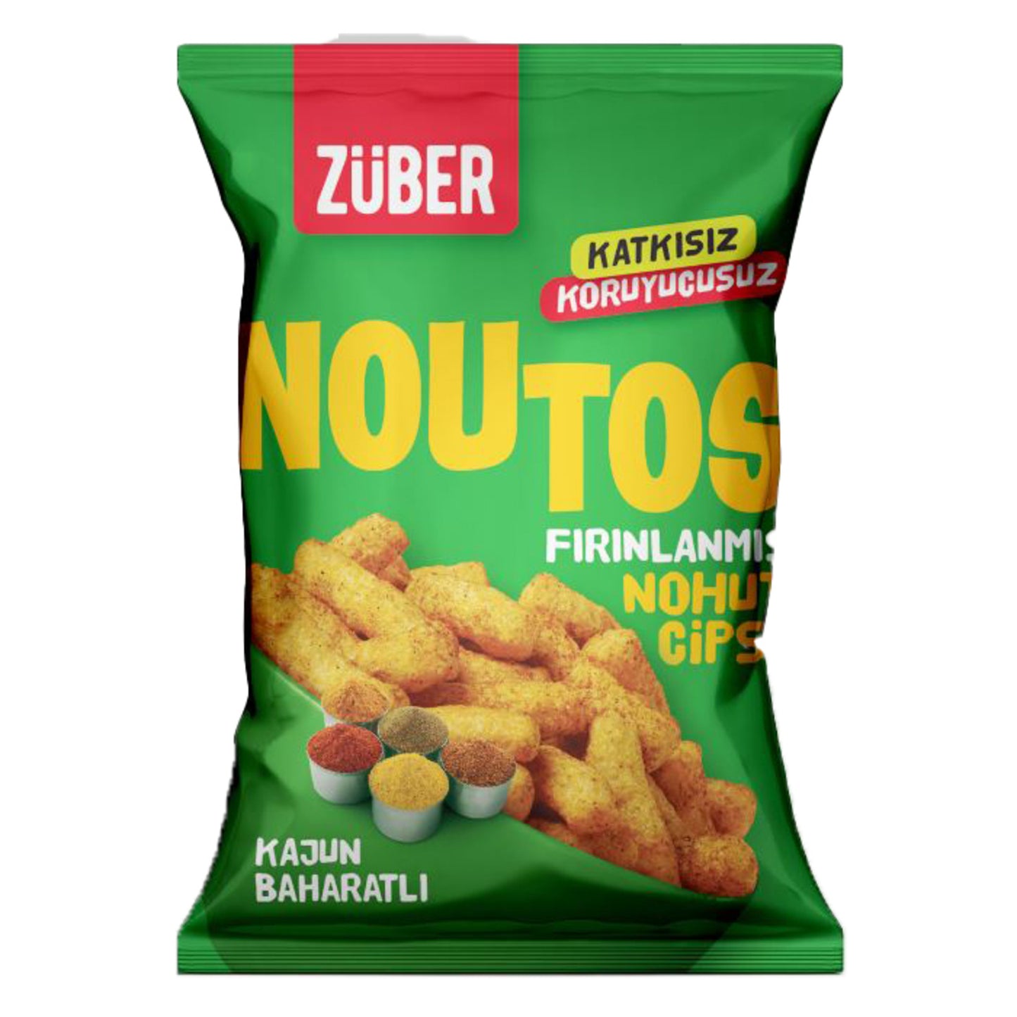 Züber Noutos Baked Chickpea Chips with Cajun Spices (Fırınlanmış Nohut Cips Kajun Baharatlı) 55 G