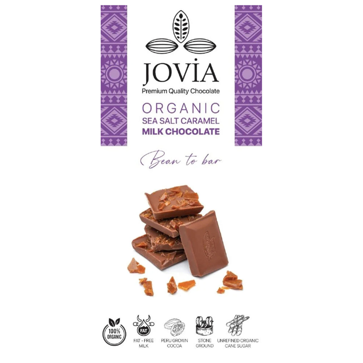 Jovia Organic Sea Salt Caramel Milk Chocolate (Sıcak Çikolata) 85g