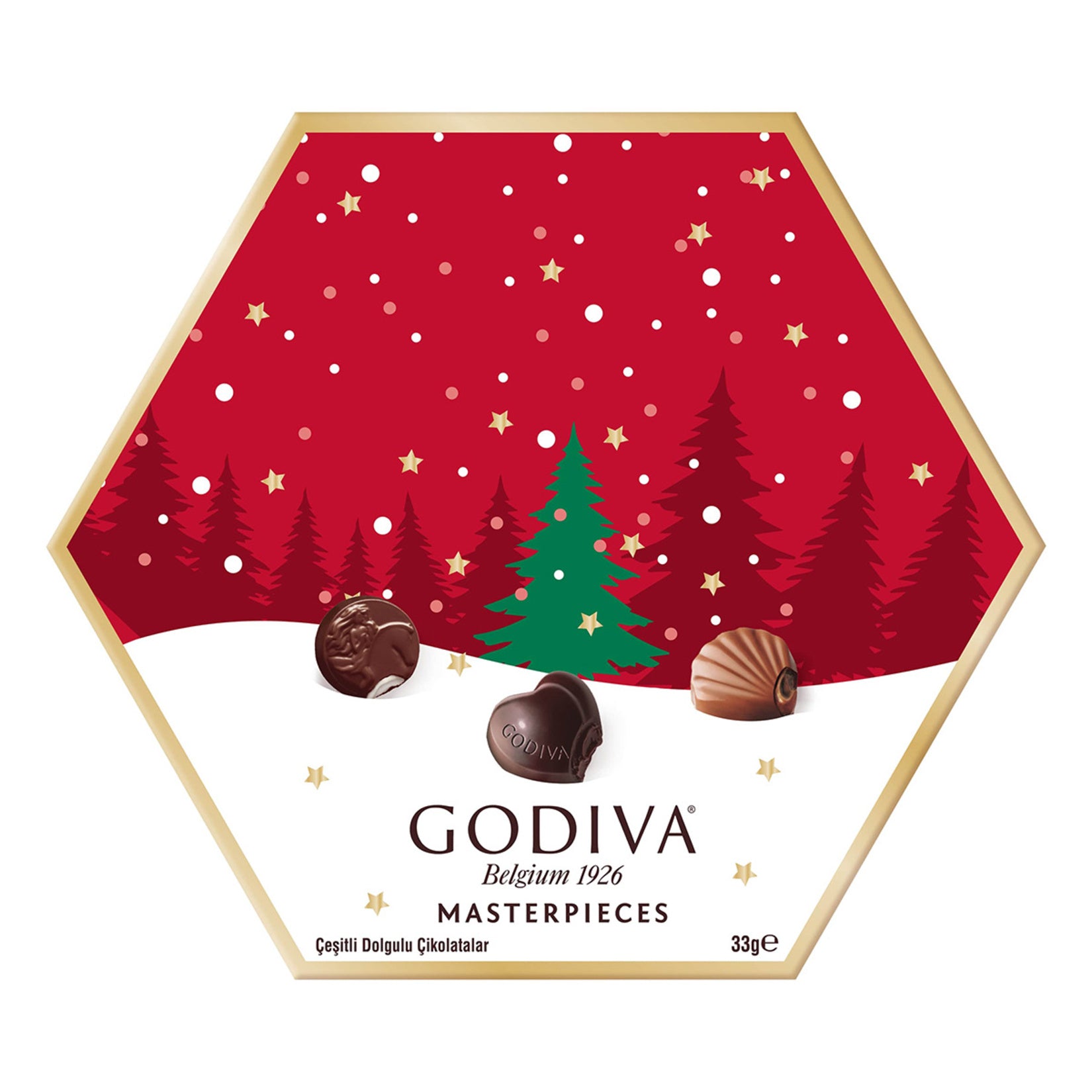 Godiva Masterpieces Ornament Hexagon New Year 33 G