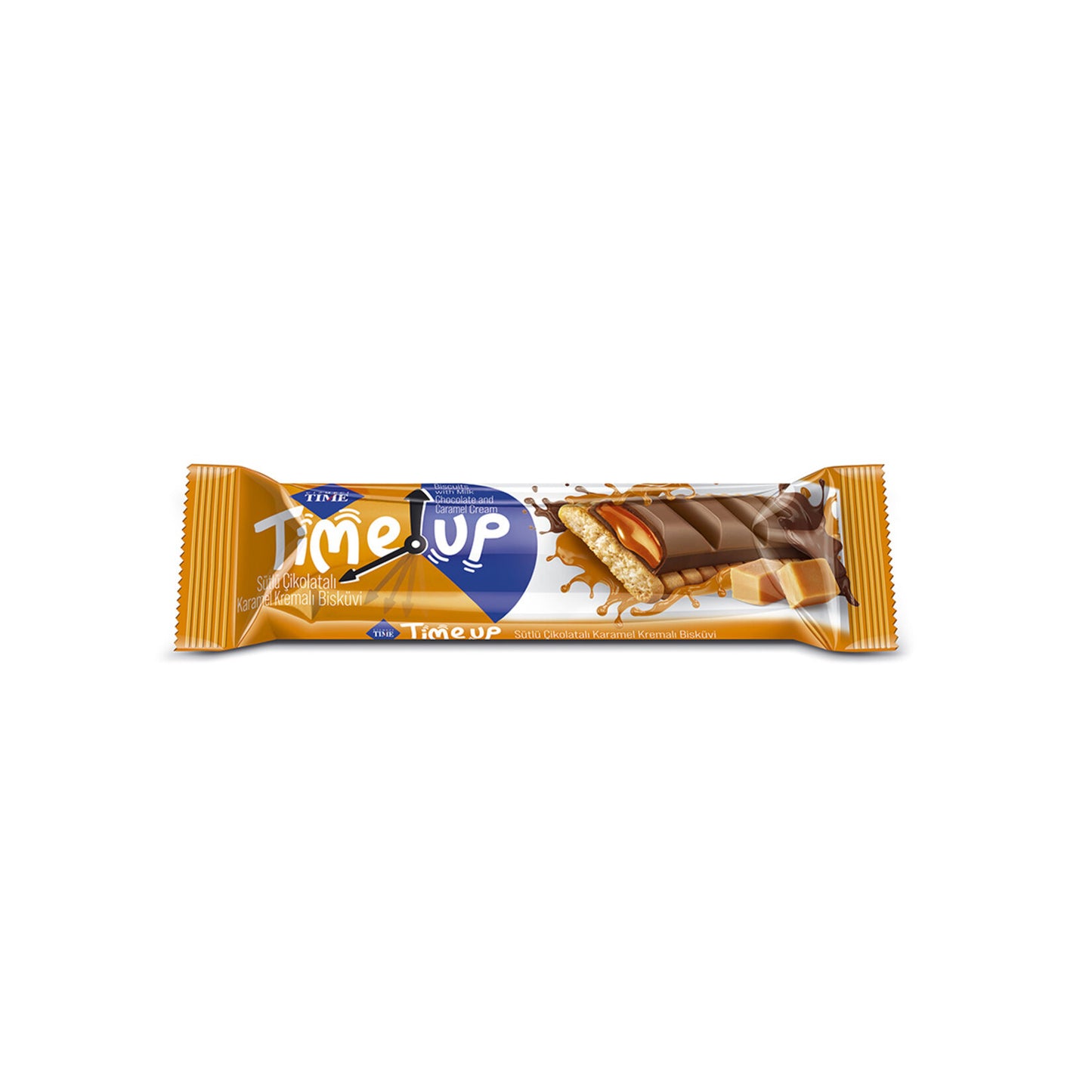 Çizmeci Time Milk Chocolate Caramel Cream Biscuit (Sütlü Çikolata Karamel Kremalı Bisküvi) 30g