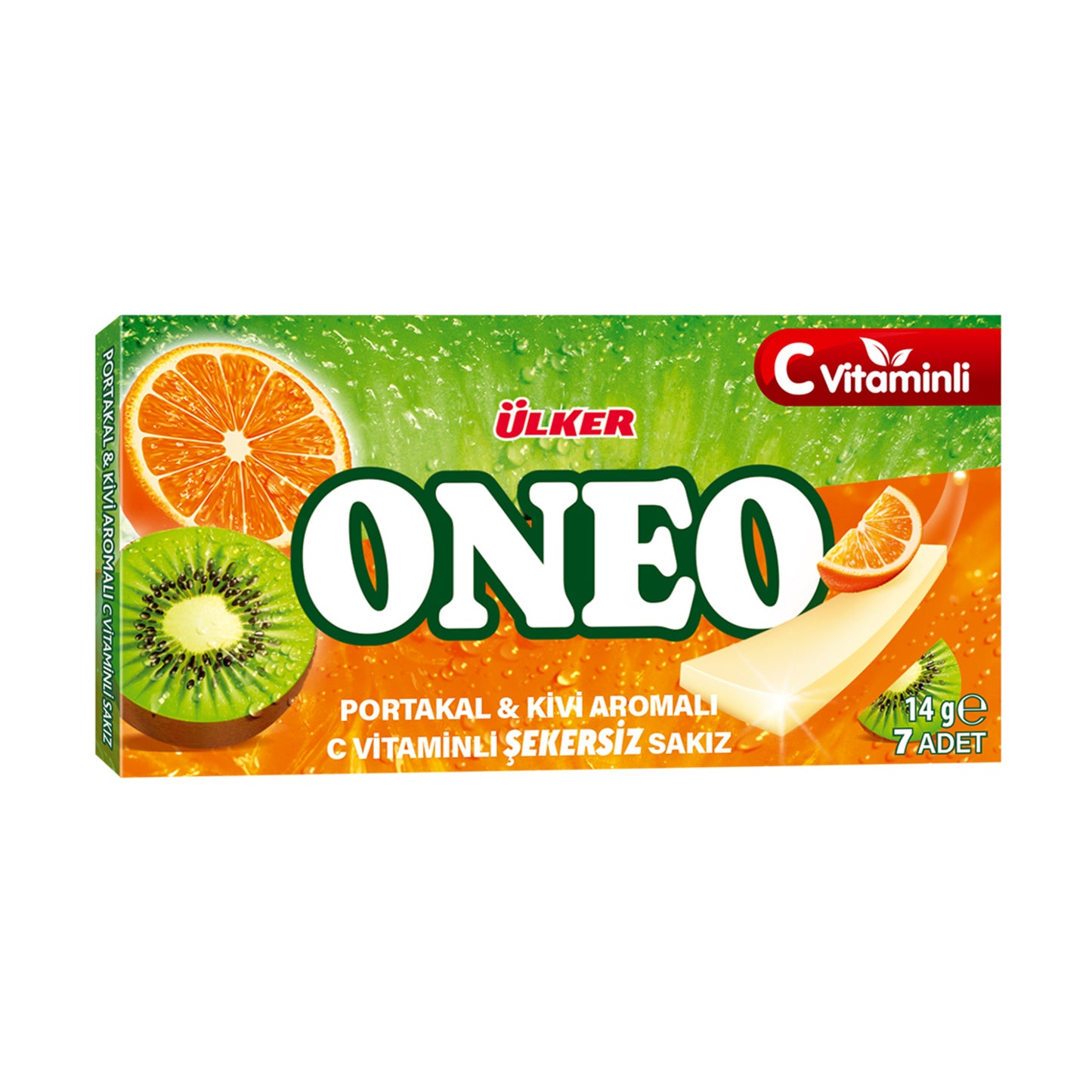 Ülker Oneo Slims Sugar-Free Gum with Orange & Kiwi Flavor 14g
