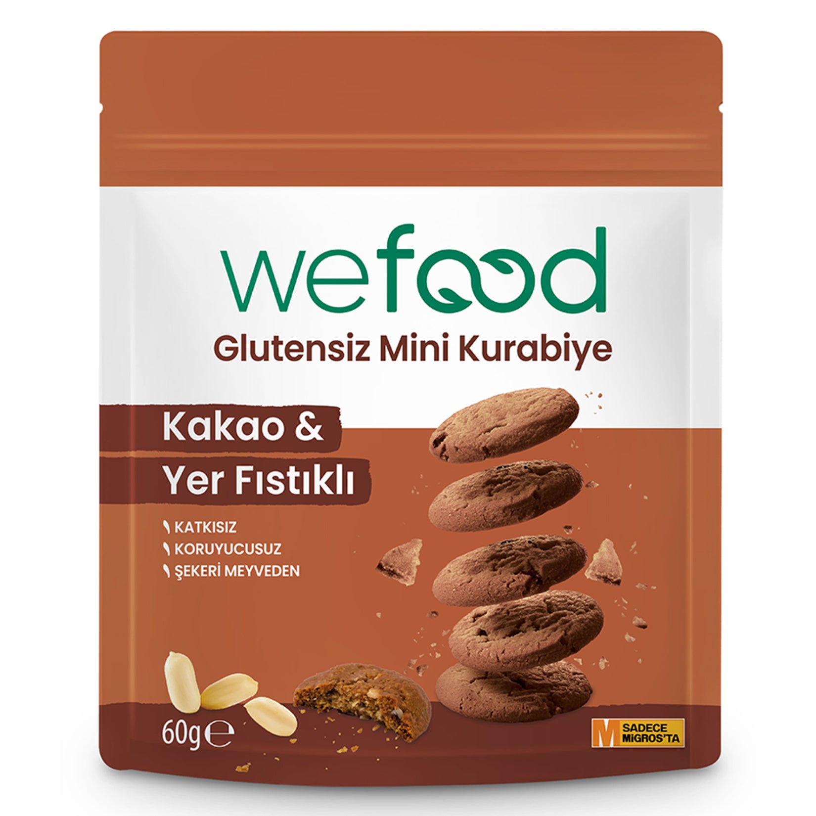 Wefood Gluten-Free Cocoa & Peanut Mini Cookies 60g