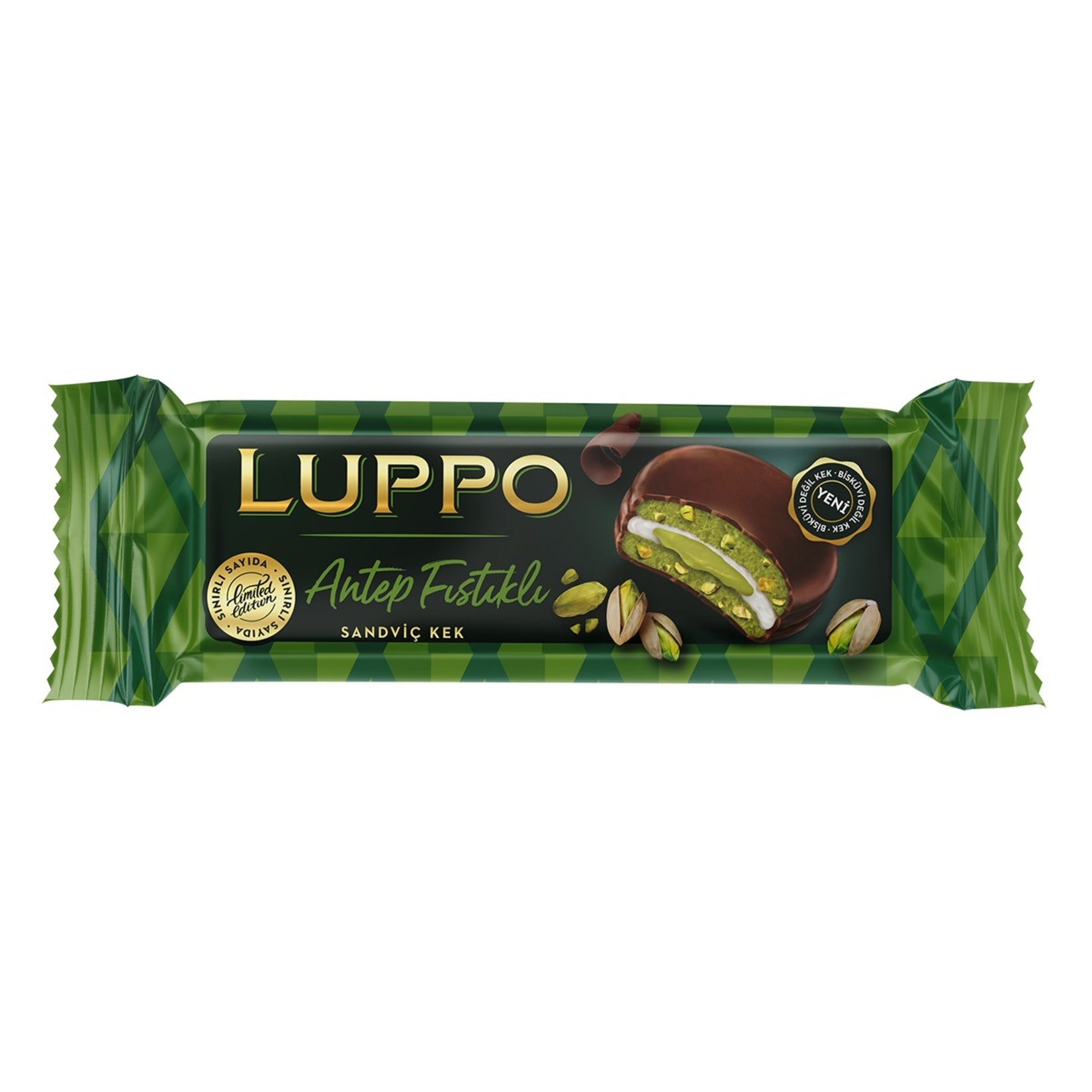 Luppo Antep Fıstıklı Çikolata Kaplamalı Sandviç Kek 182 G