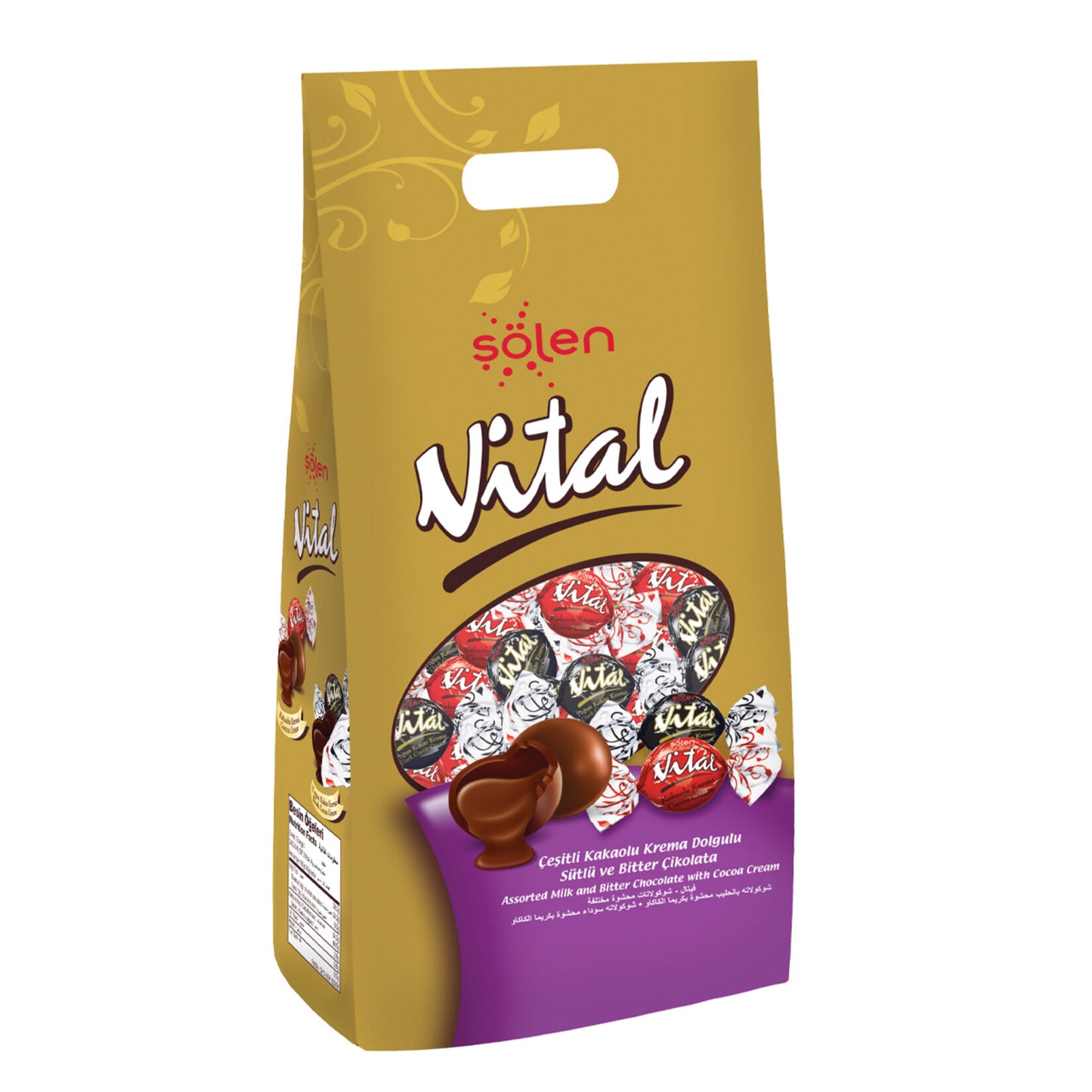 Şölen Vital Cocoa Cream Filled Milk-Dark Chocolate 300g