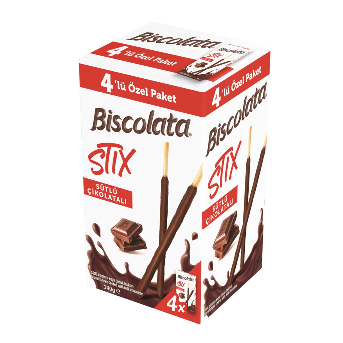 Biscolata Stix Sütlü Çikolata 4'lü Özel Paket 140 G