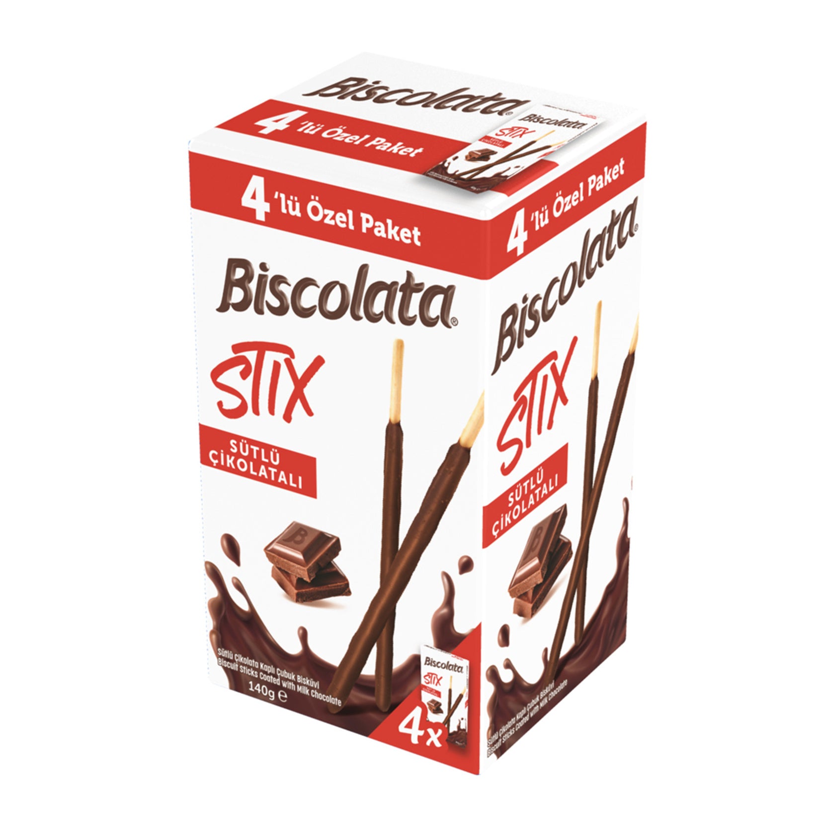 Biscolata Stix Sütlü Çikolata 4'lü Özel Paket 140 G