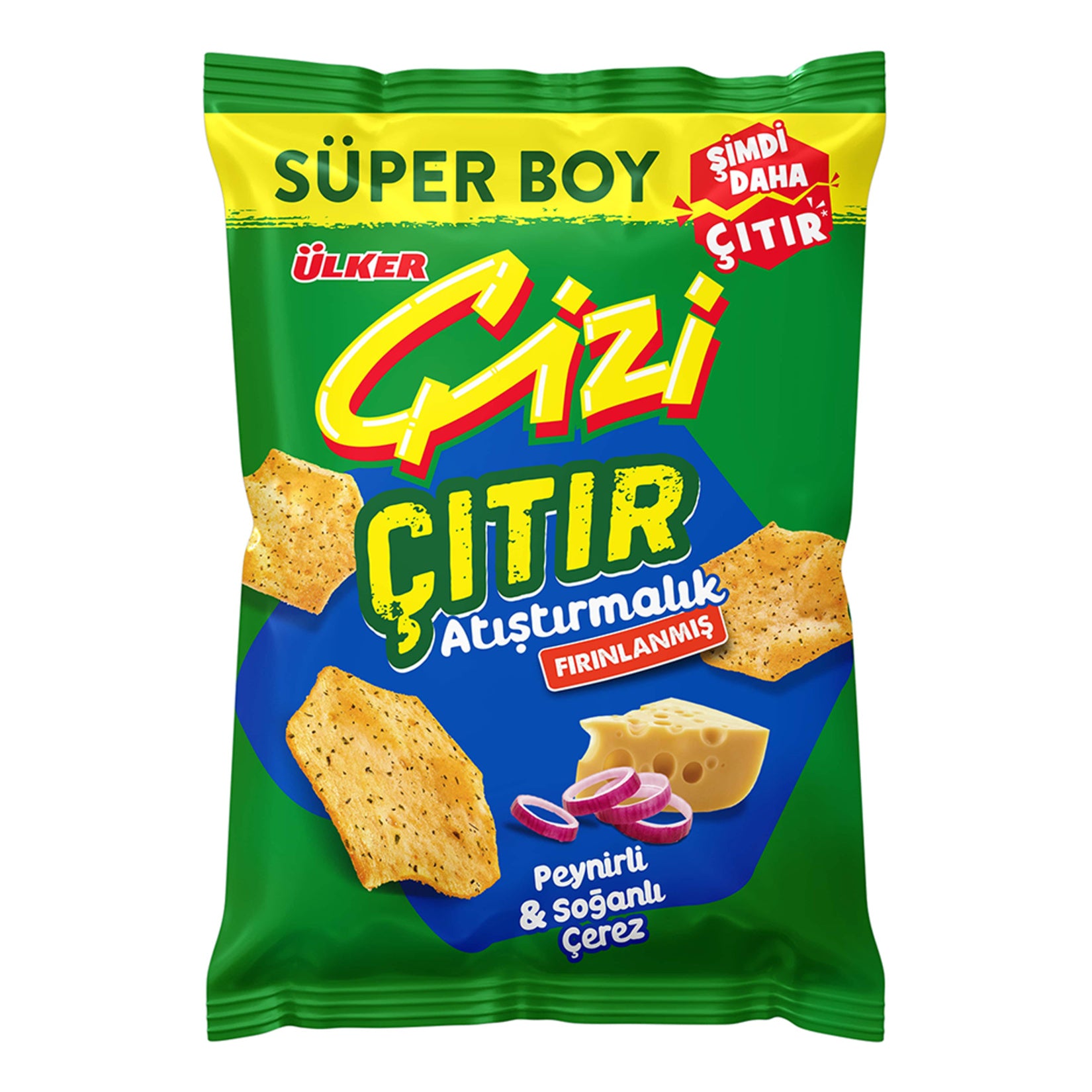 Ülker Çizi Crunchy Cheese & Onion Super Size (Çıtır Peynir & Soğan Süper Boy) 120 G