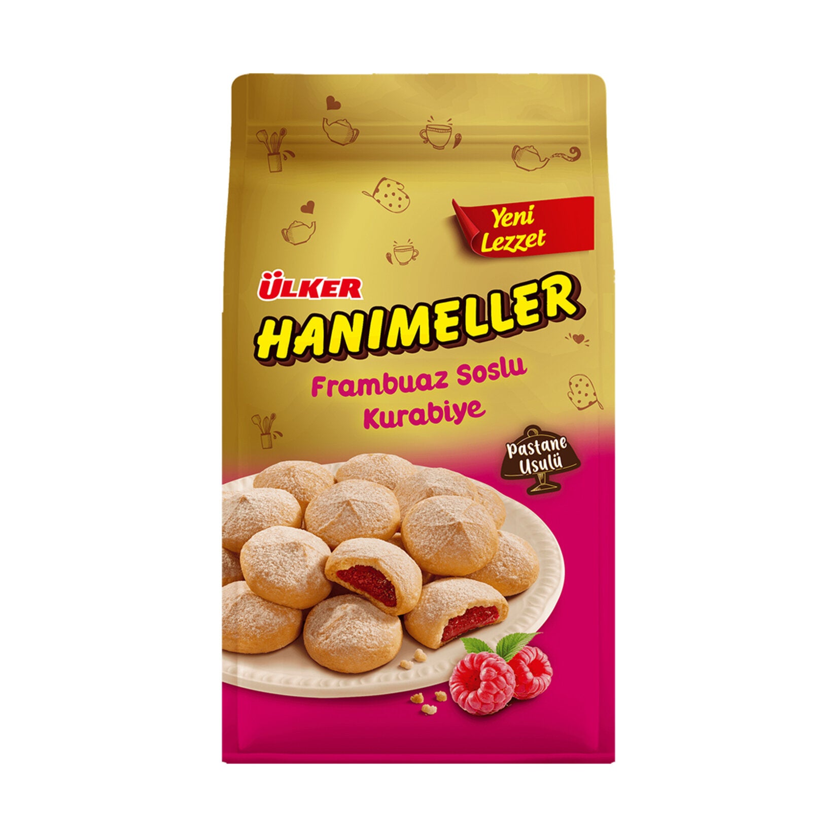Ülker Hanımeller Raspberry Sauce Cookie (Frambuaz Soslu Kurabiye) 150g
