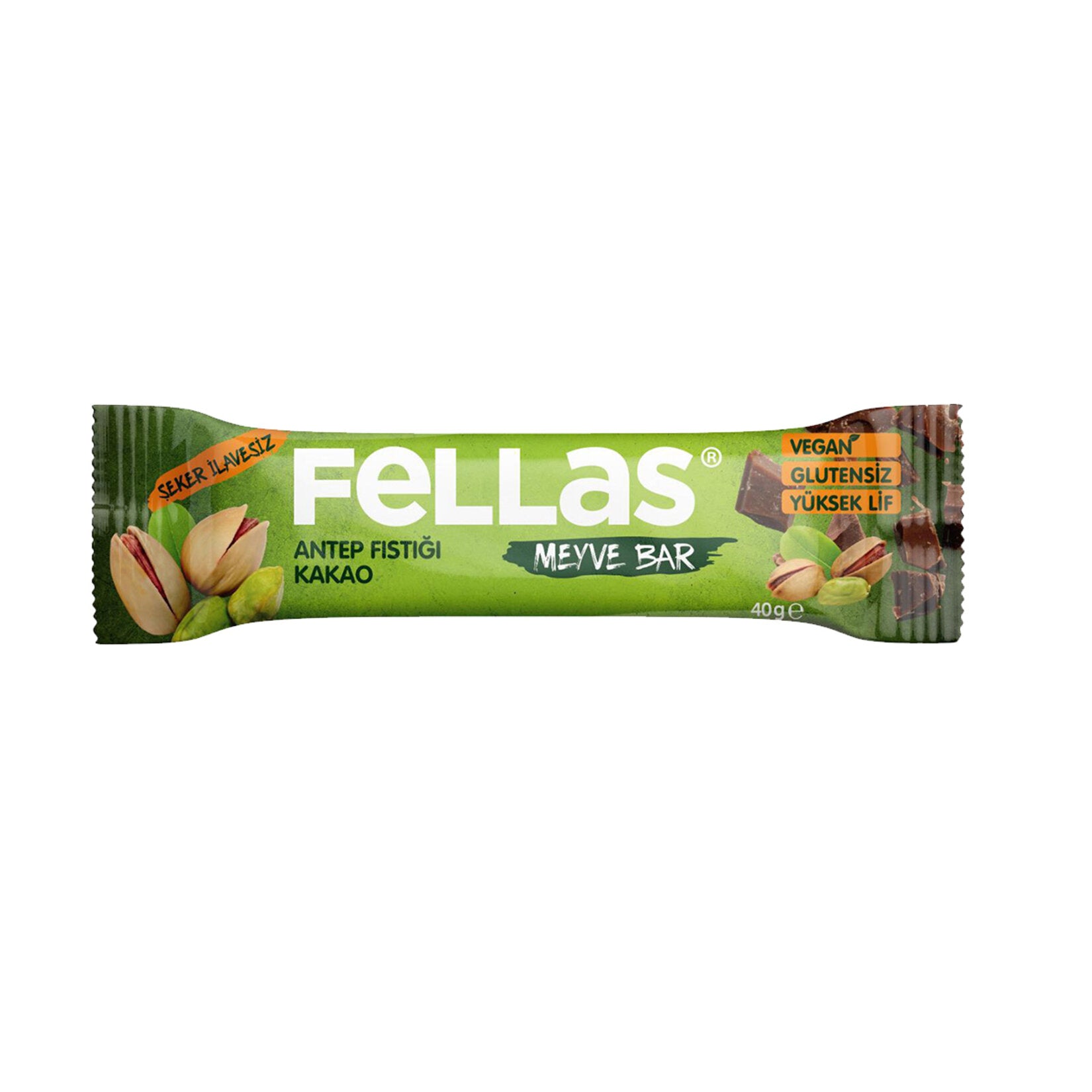 Fellas Pistachio and Cocoa Fruit Bar (Antep Fıstıklı ve Kakaolu Meyve Barı) 40 G