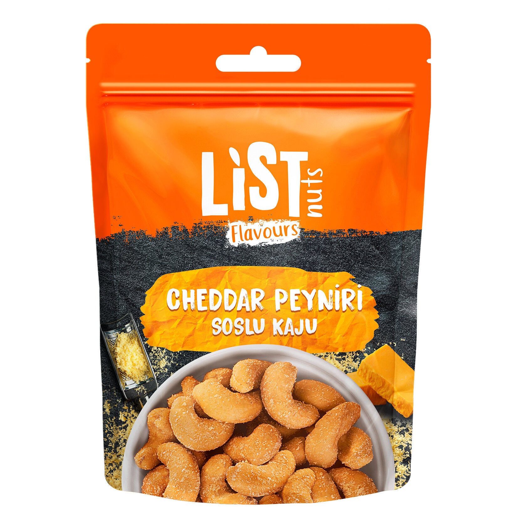 List Flavours Fried Cashews with Cheddar Sauce (Kızartılmış Cheddar Soslu Kaju) 100 g