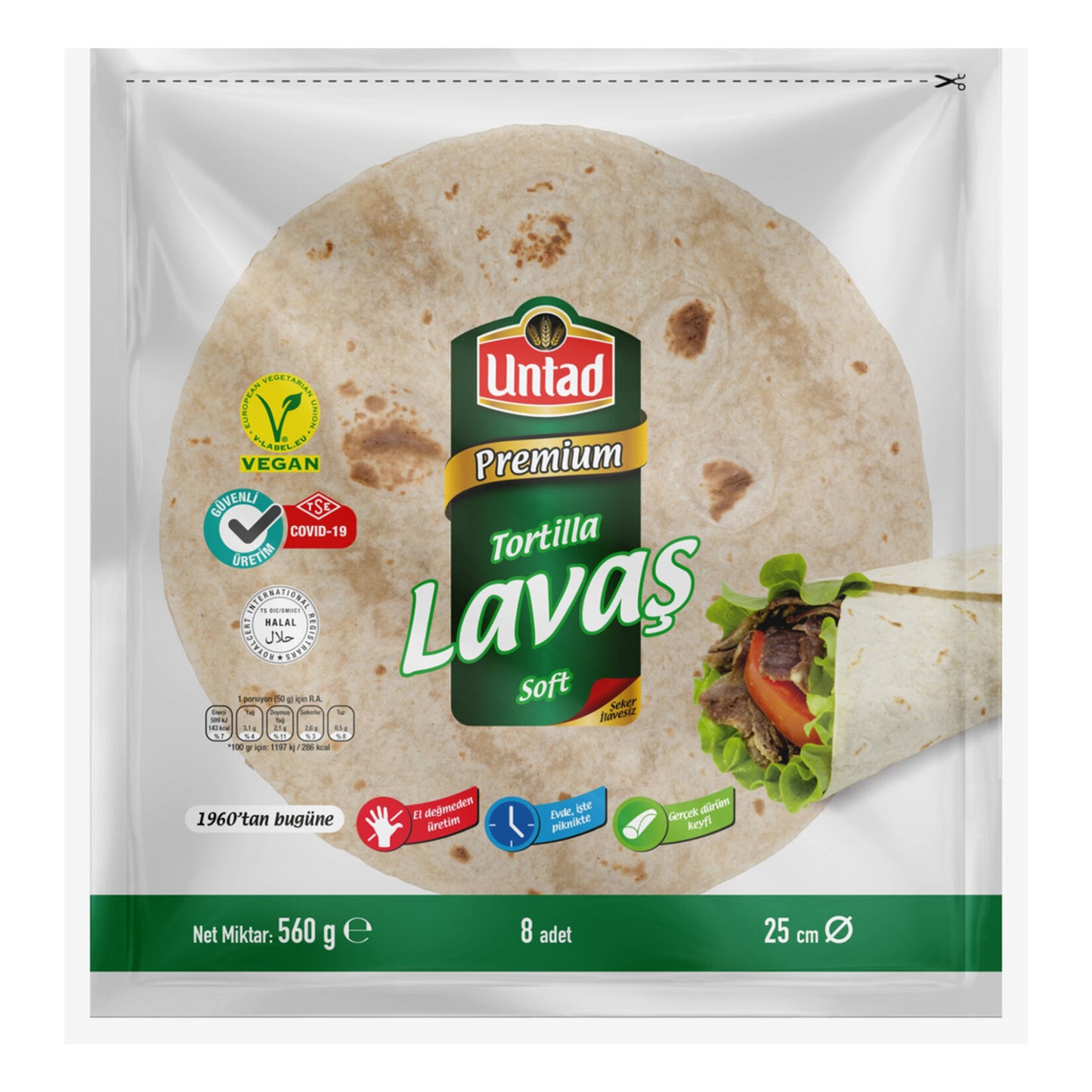 Untad Lavash (Lavaş) 8 Pieces 560g