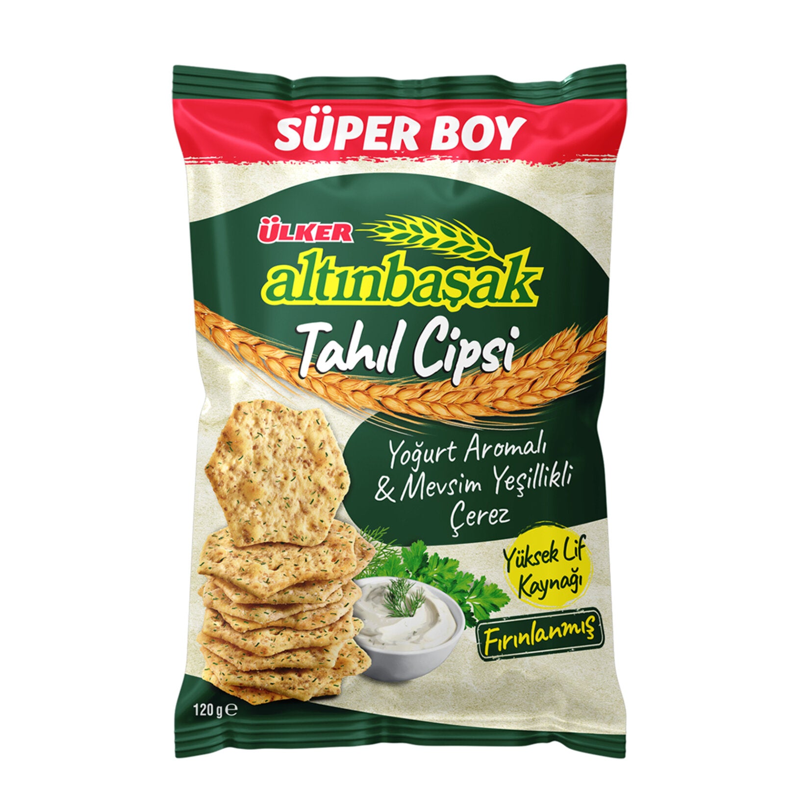 Ülker Altınbaşak Yogurt & Seasonal Greens Grain Chips 120g