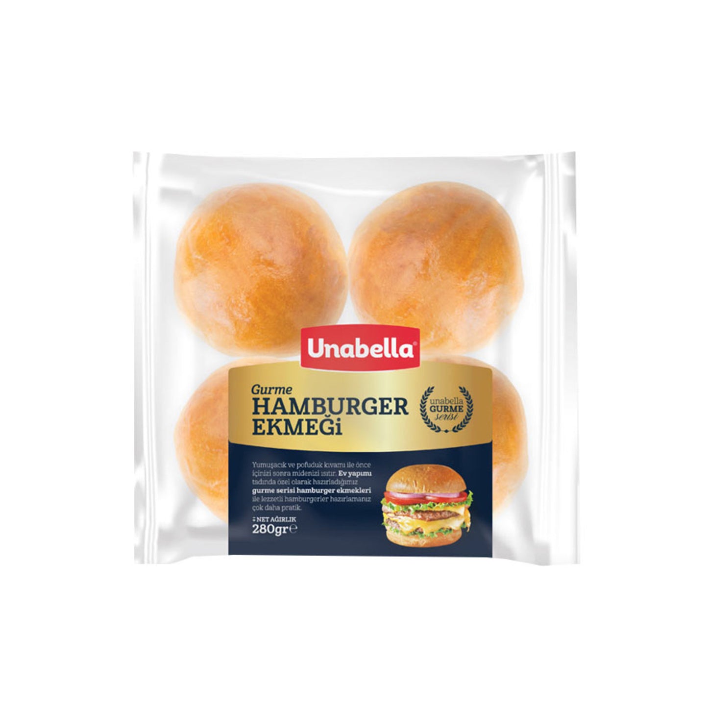 Unabella Gurme Hamburger Ekmeği 4'lü 280 G