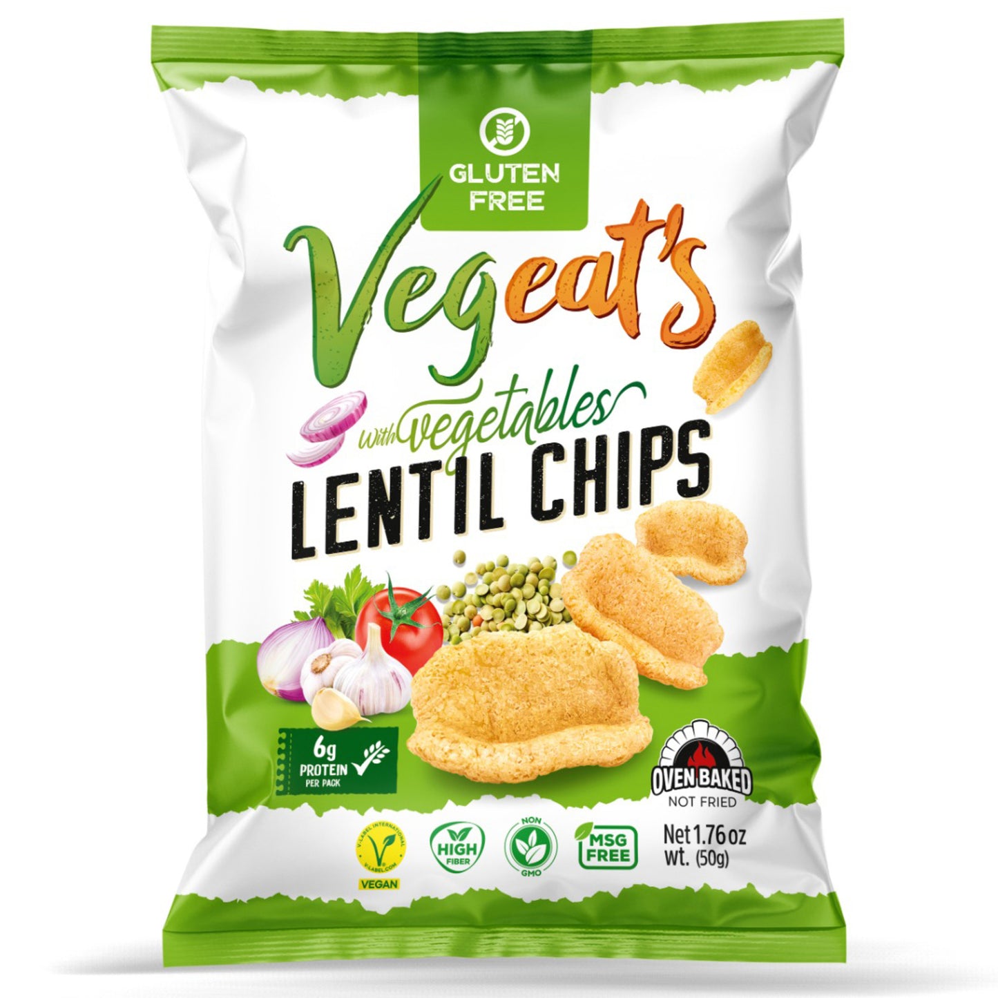 Vegeat's Baked Vegetable Lentil Chips 50g