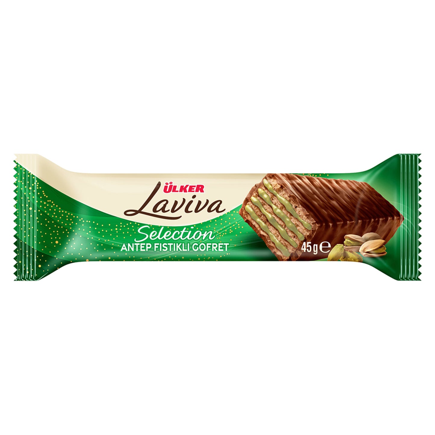 Ülker Laviva Selection Pistachio Wafer (Antep Fıstıklı Gofret) 45 G