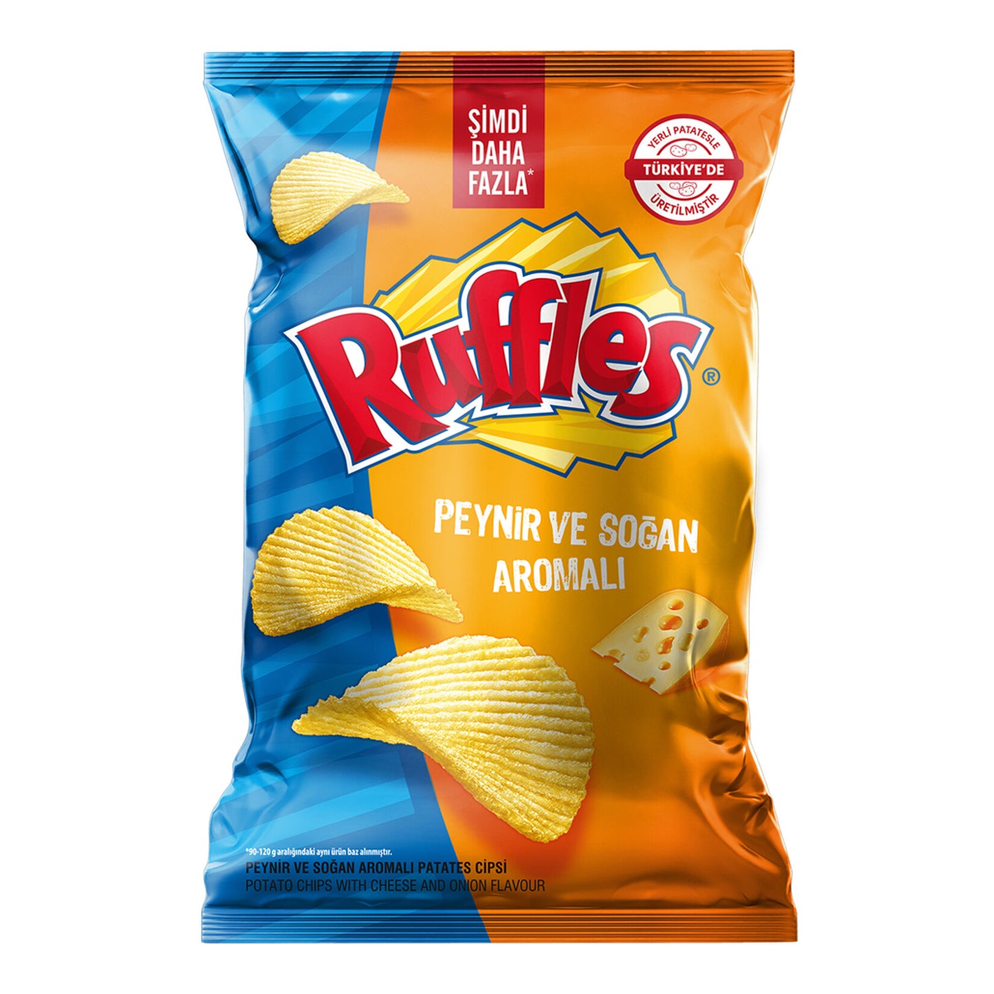 Ruffles Peynir ve Soğan Aromalı Patates Cipsi Süper Boy 125 G