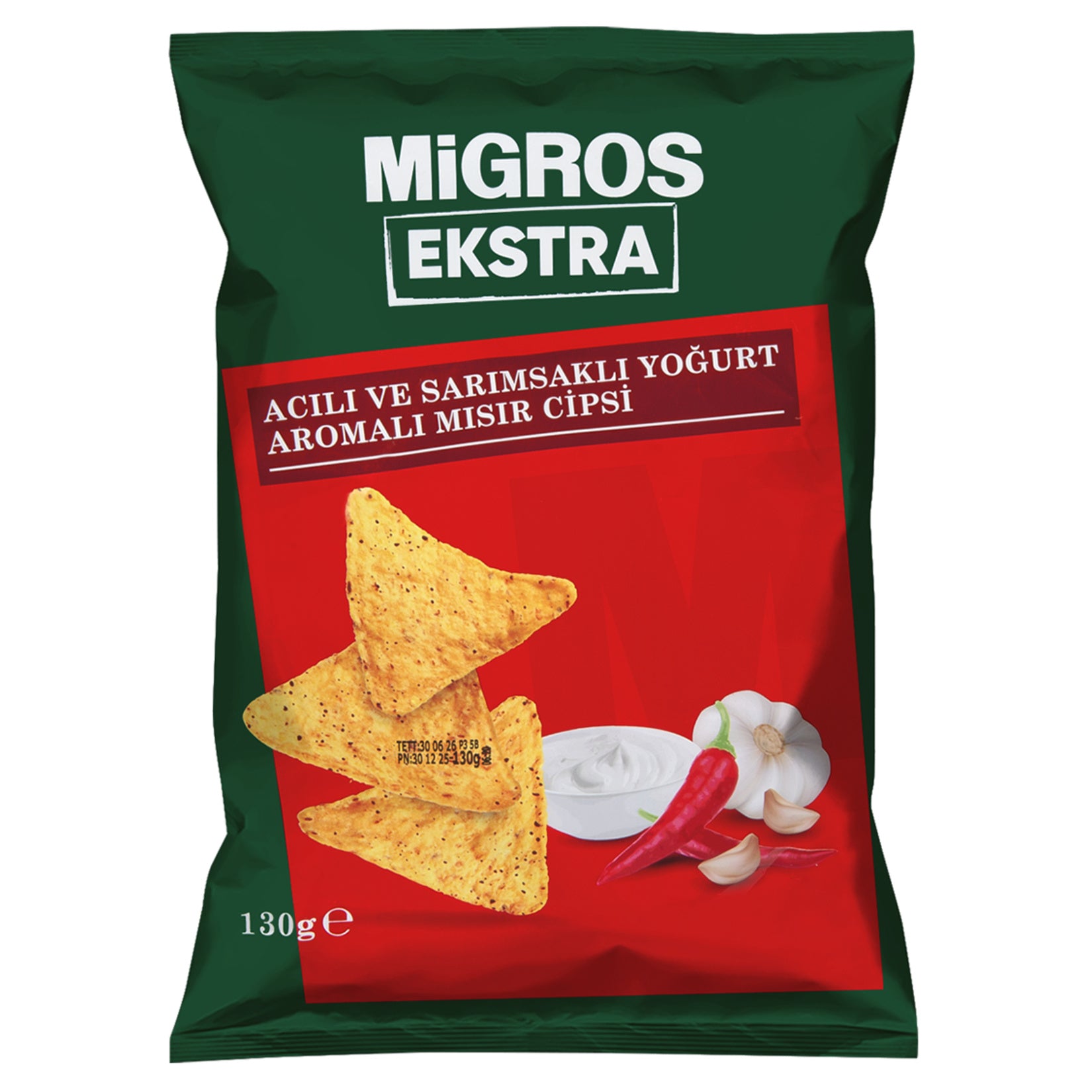 Migros Ekstra Spicy Garlic Yogurt Flavored Corn Chips 130g